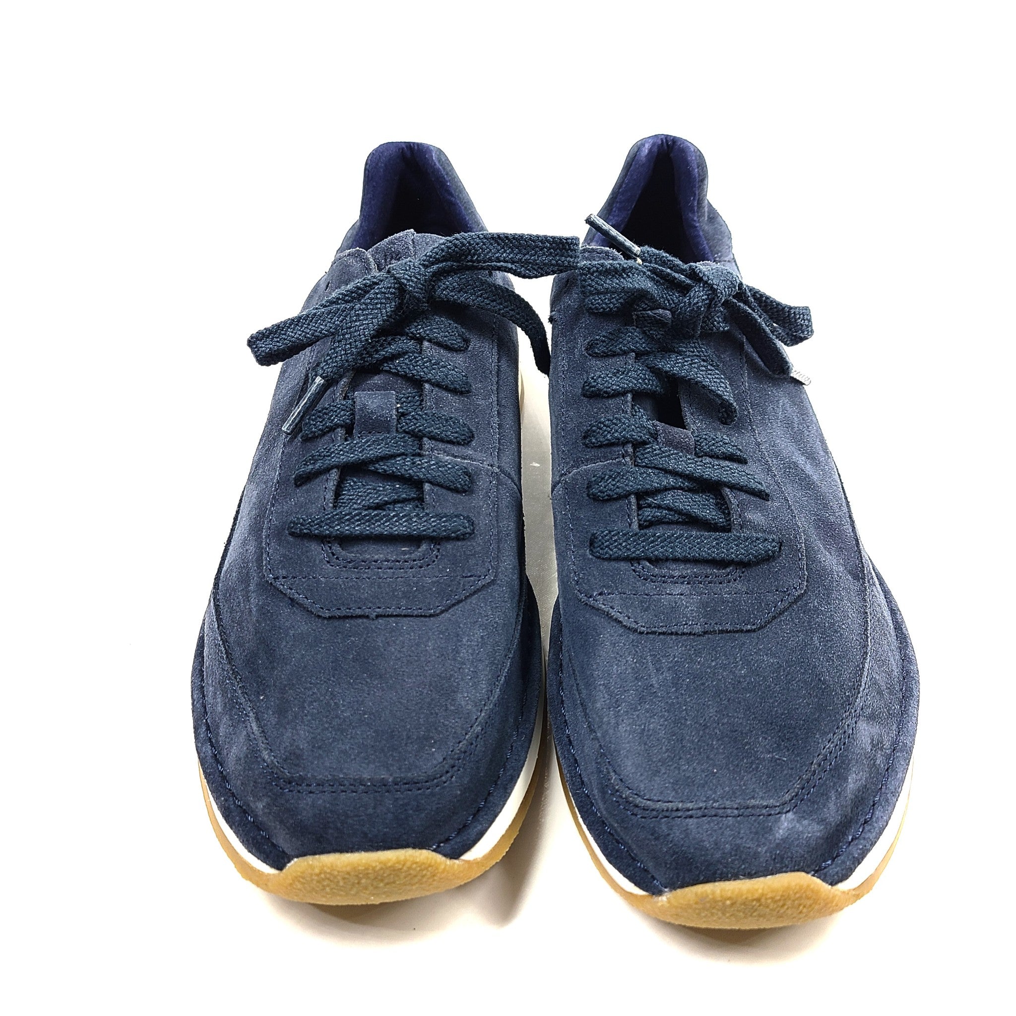 Clarks Men's Lace Up Suede Upper Shoes Sneakers Casual Cushion Navy Blue Sz 11.5