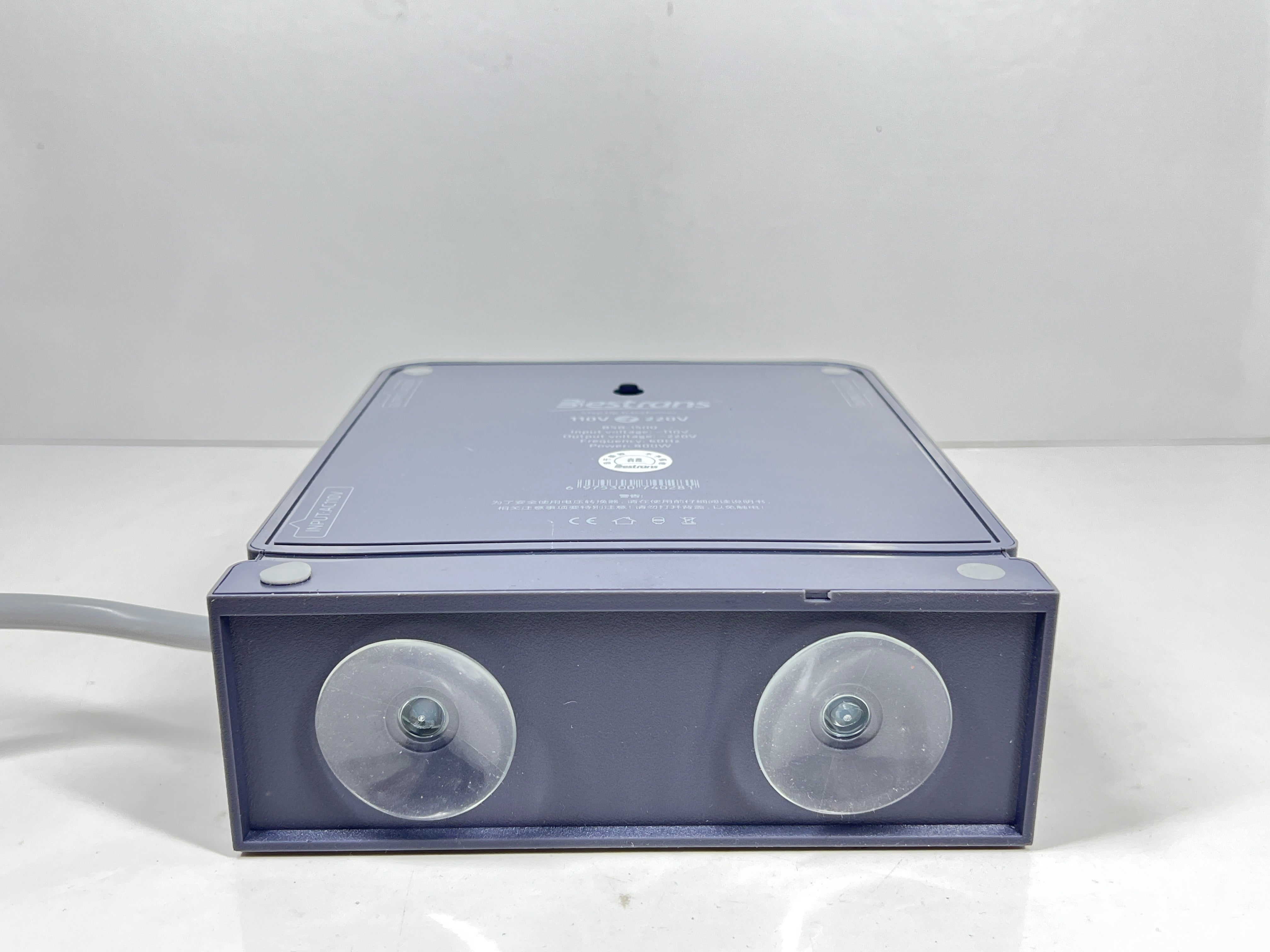Bestrans 800W step-up transformer with dual universal AC outlets and attached power cord.