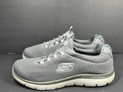 A pair of men's Skechers Wide Fit Memory Foam Charcoal Sneakers