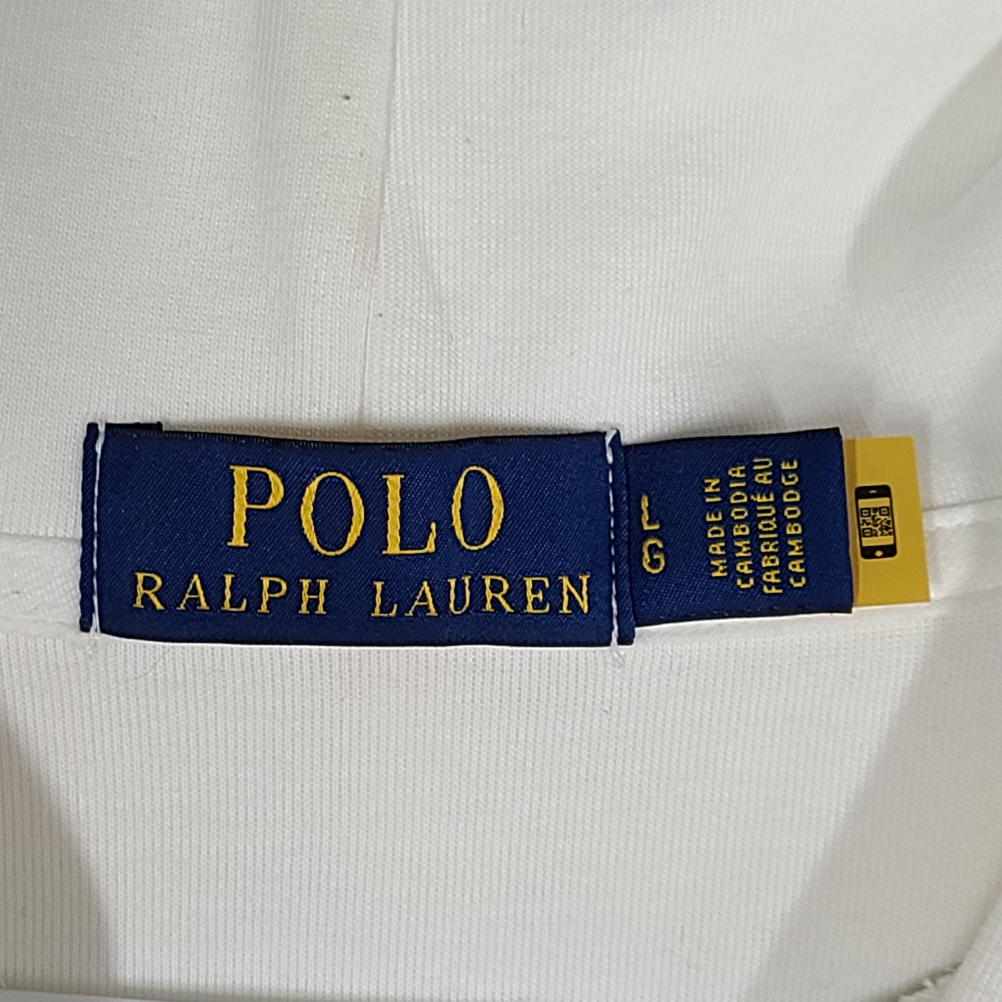 A cream men's hoodie with blue graphic by Polo Ralph Lauren