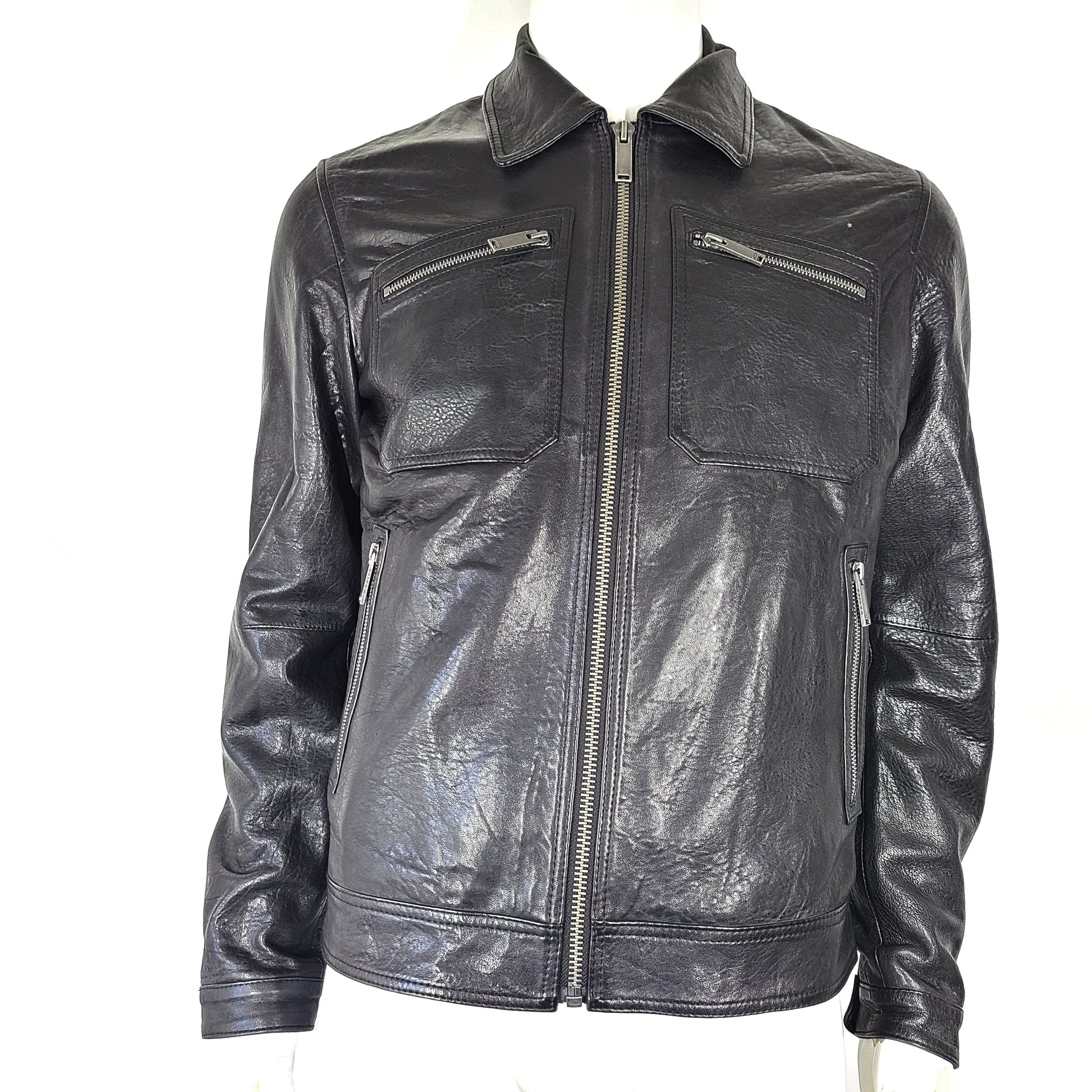A stylish black Danier Dion Leather Jacket in Size S