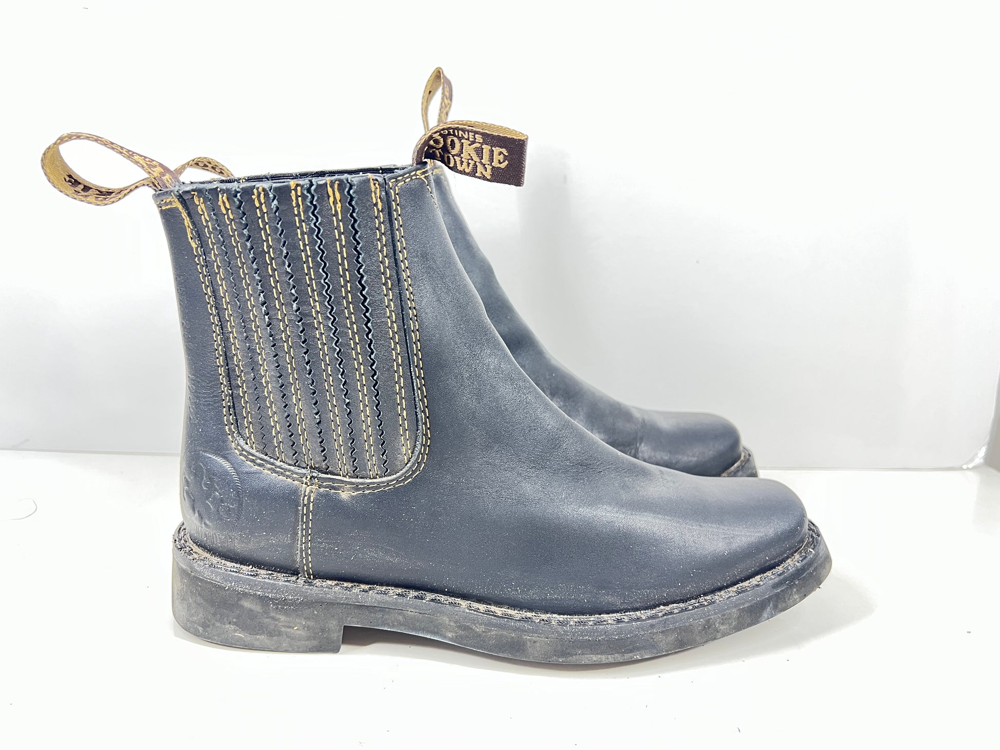 A pair of black leather women's boots by Nookie Town.