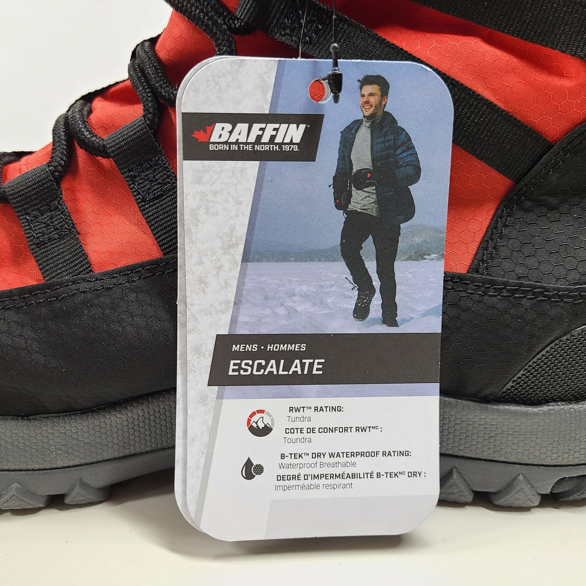 A pair of black Baffin winter boots for men with a tundra rating