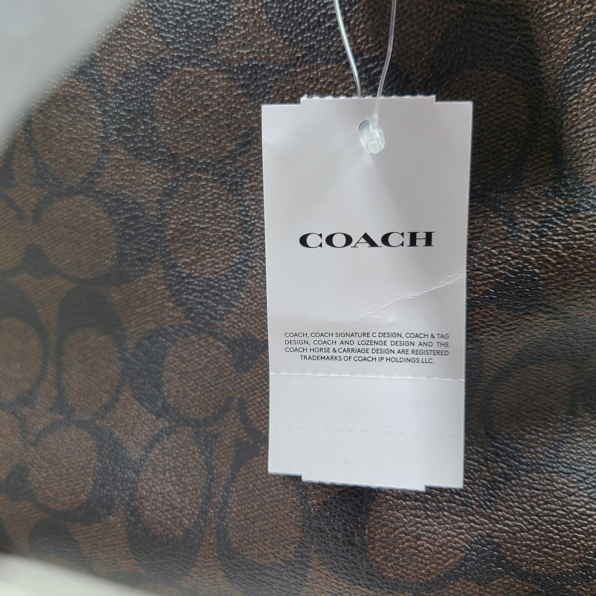 Brown Coach Gallery Tote with gold zip, black trim