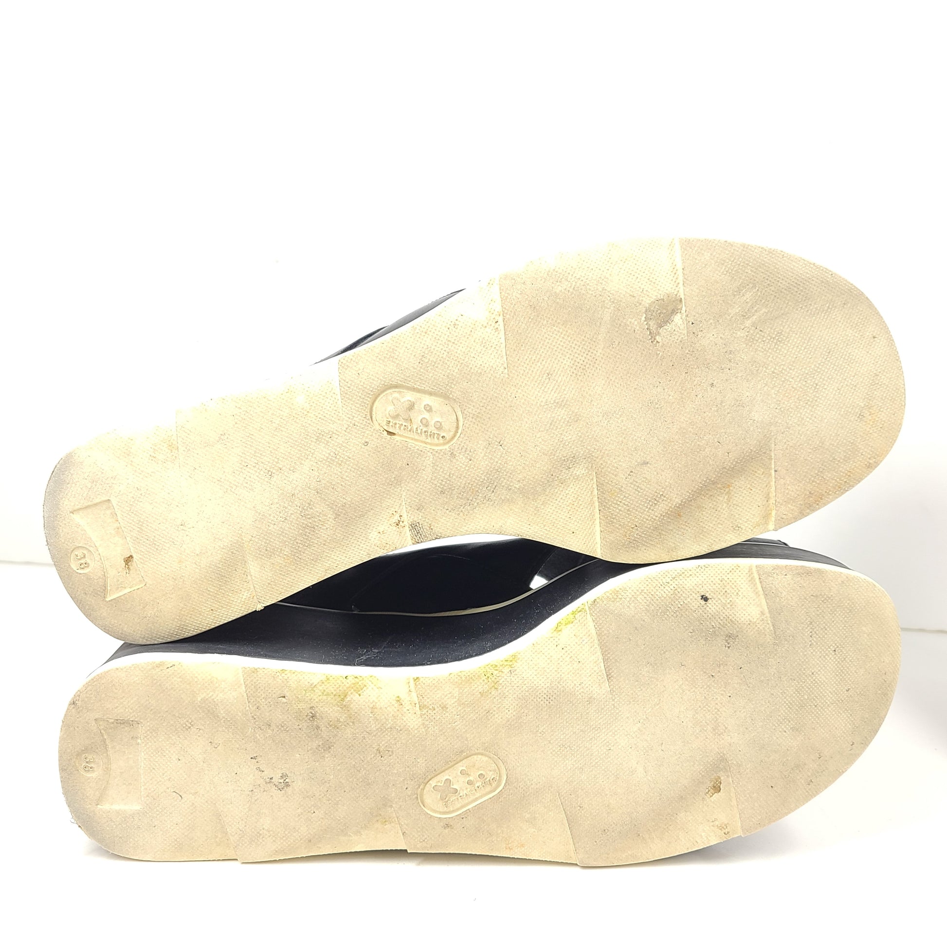 A pair of black Camper women's slingback platform sandals in size 38.