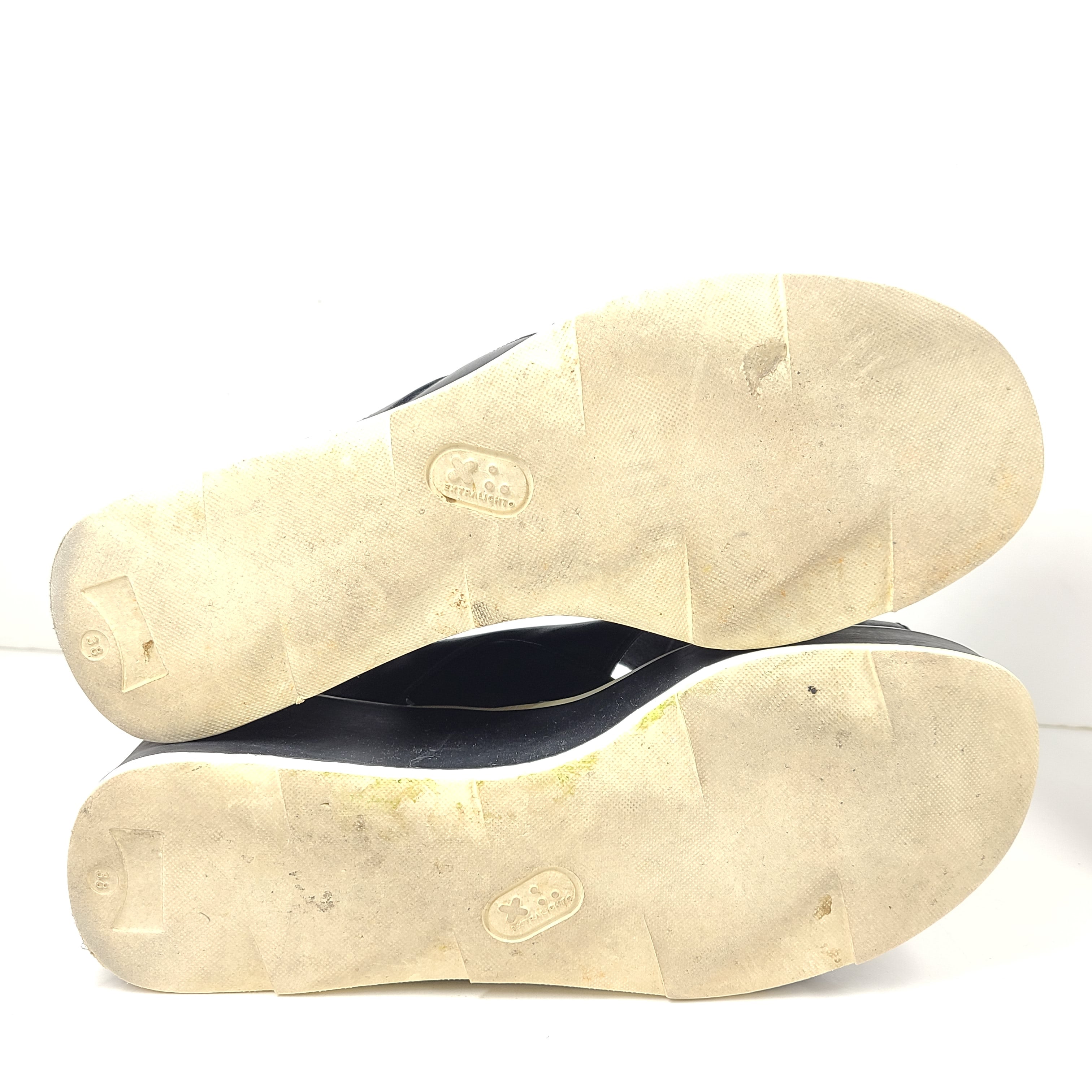 A pair of black Camper women's slingback platform sandals in size 38.