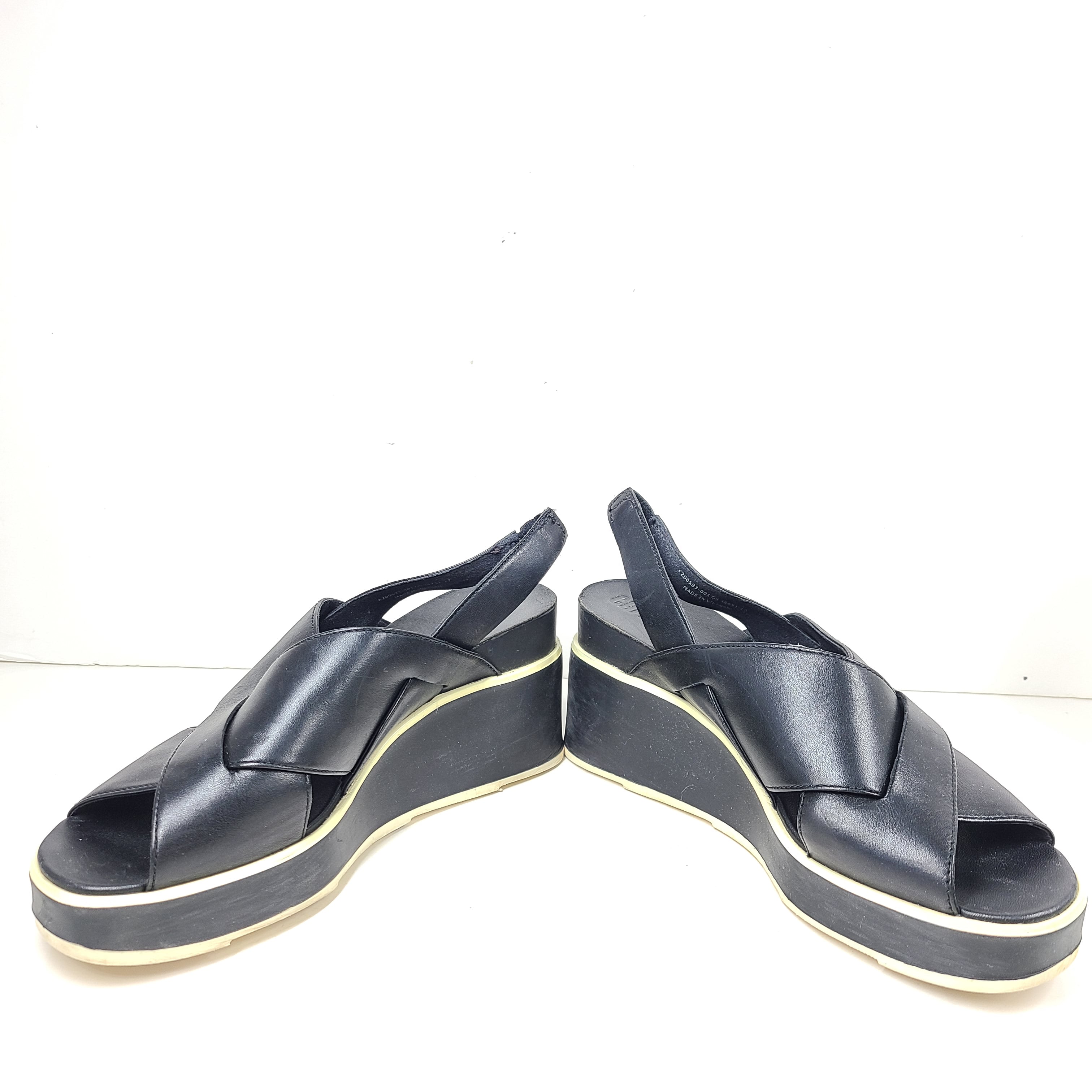 A pair of black Camper women's slingback platform sandals in size 38.