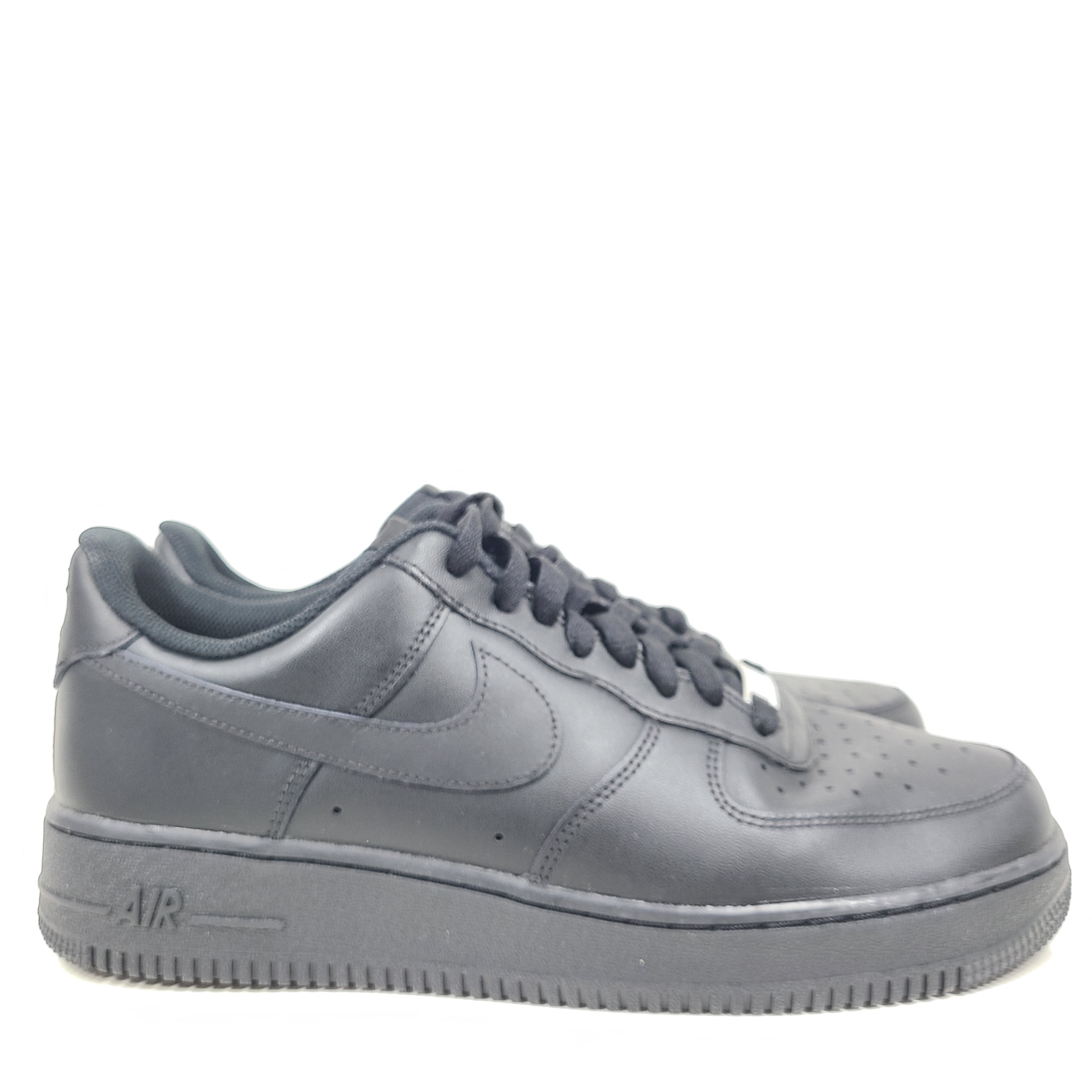 A pair of black Nike Air Force 1 Low sneakers for men