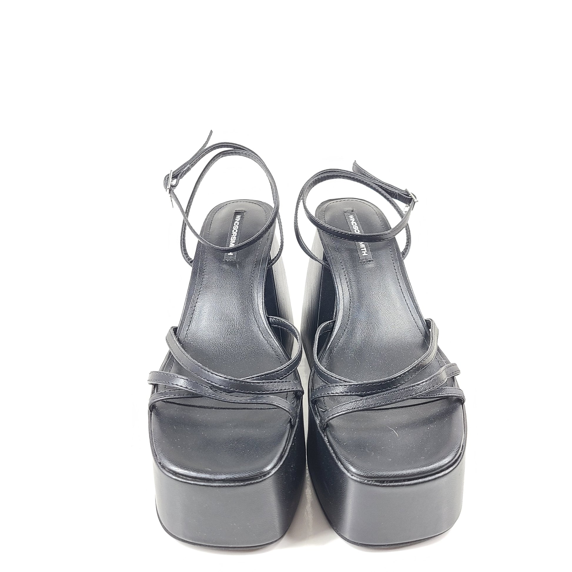 Stylish black platform sandals by Windsor Smith