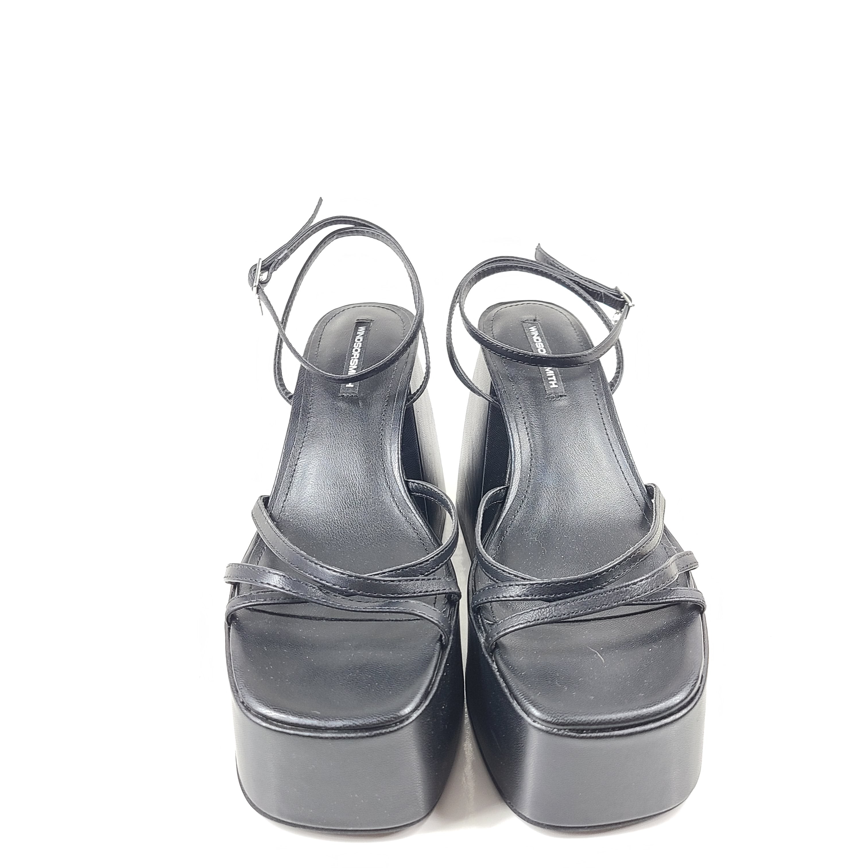 Stylish black platform sandals by Windsor Smith