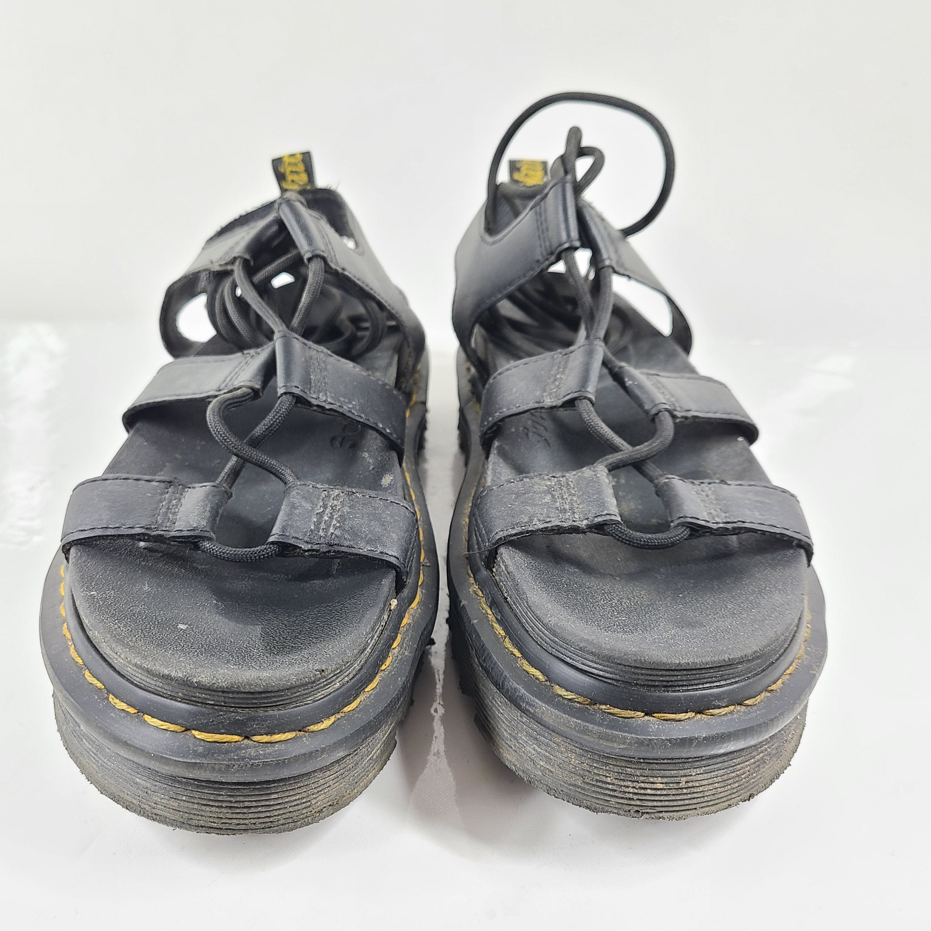 A pair of black Dr. Martens Nartilla sandals.