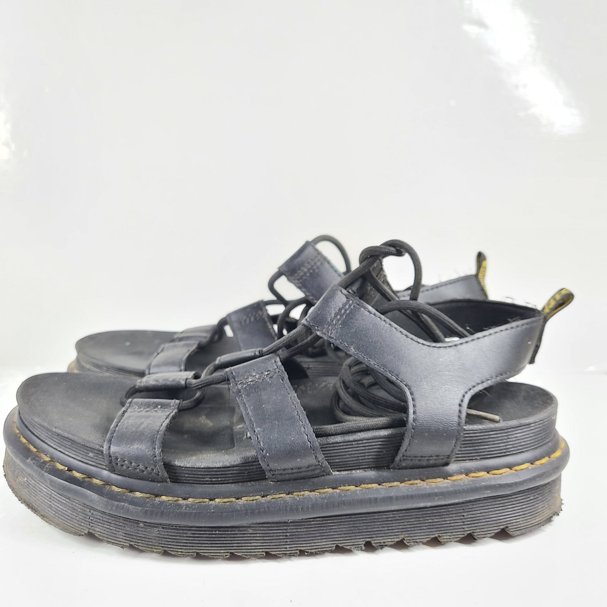 A pair of black Dr. Martens Nartilla sandals.