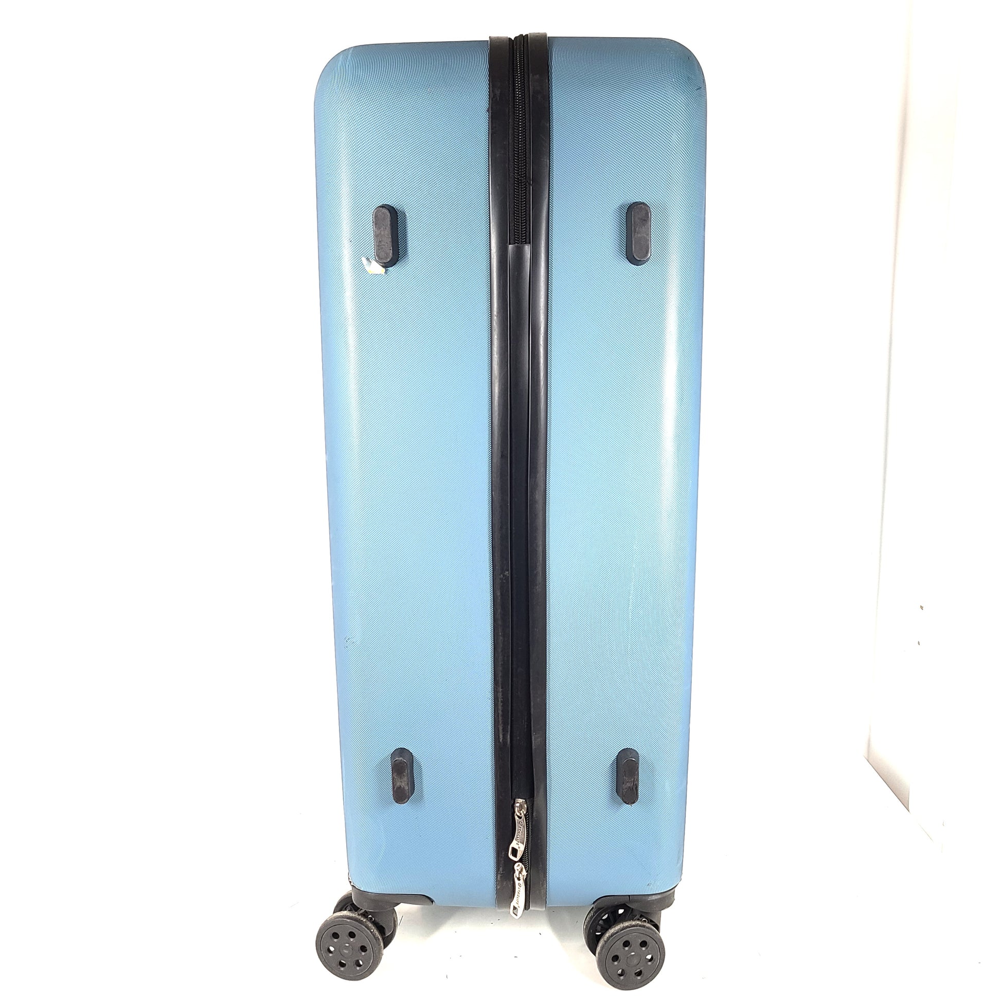 A versatile blue hard-shell suitcase with spinner wheels.