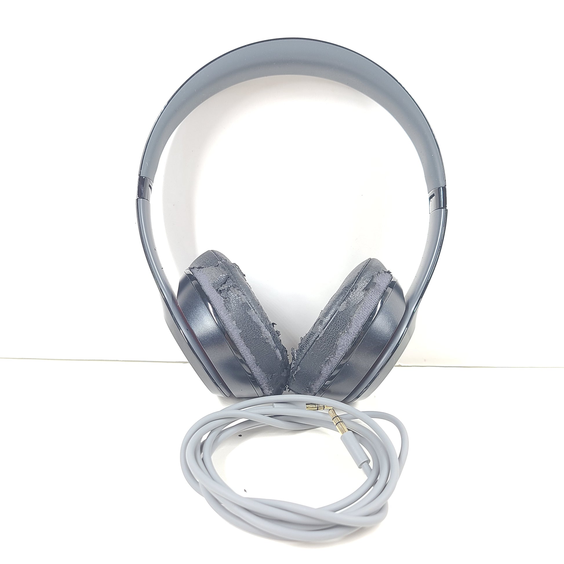 A pair of black Beats Solo2 Wired On-Ear Headphones
