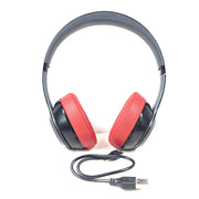 A pair of Beats Solo Wireless Headphones in red and black design