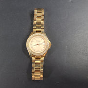 A stylish Fossil Analog Women's Watch with gold tones and crystal accents