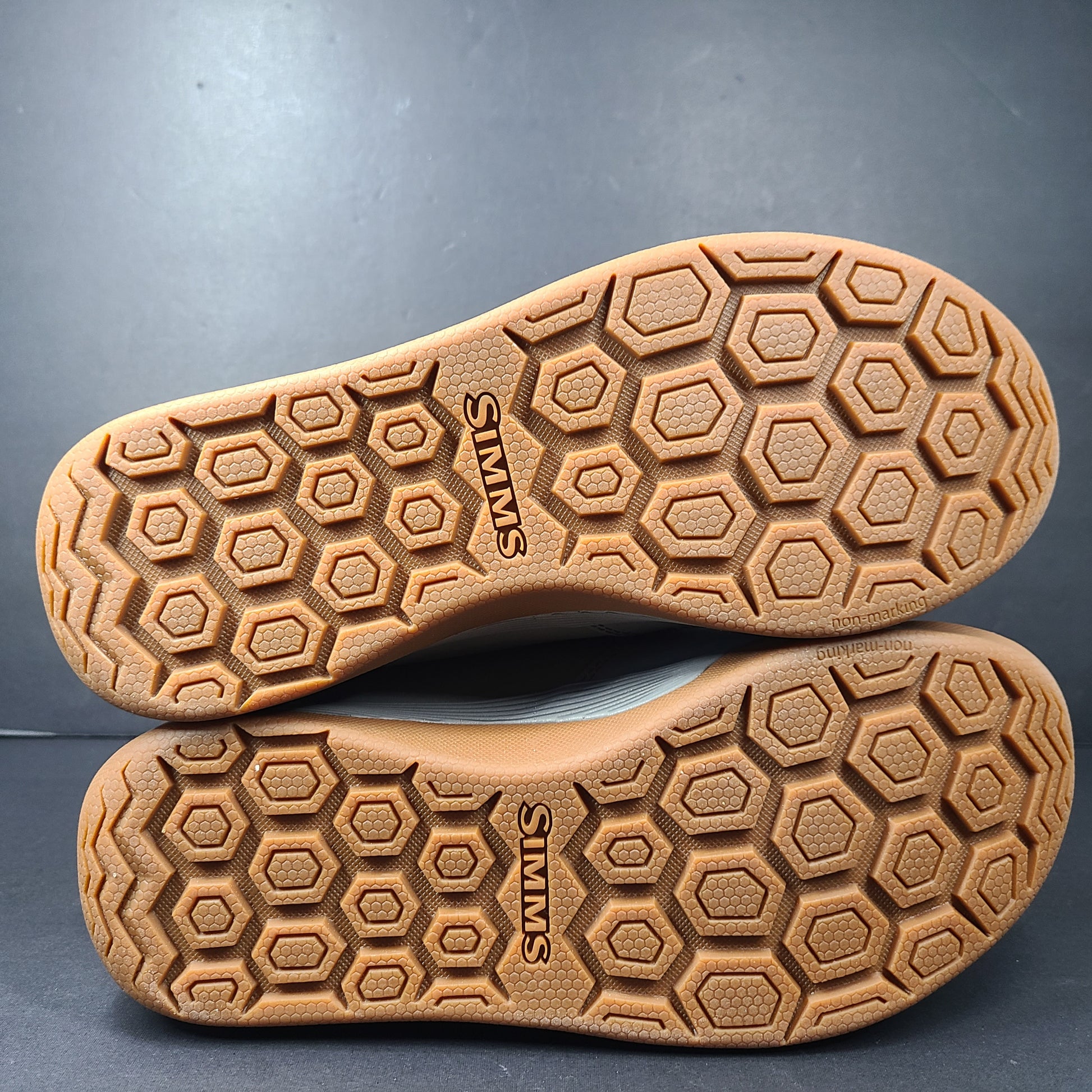 A pair of Simms Flyweight Men's Wading Boots in slate color