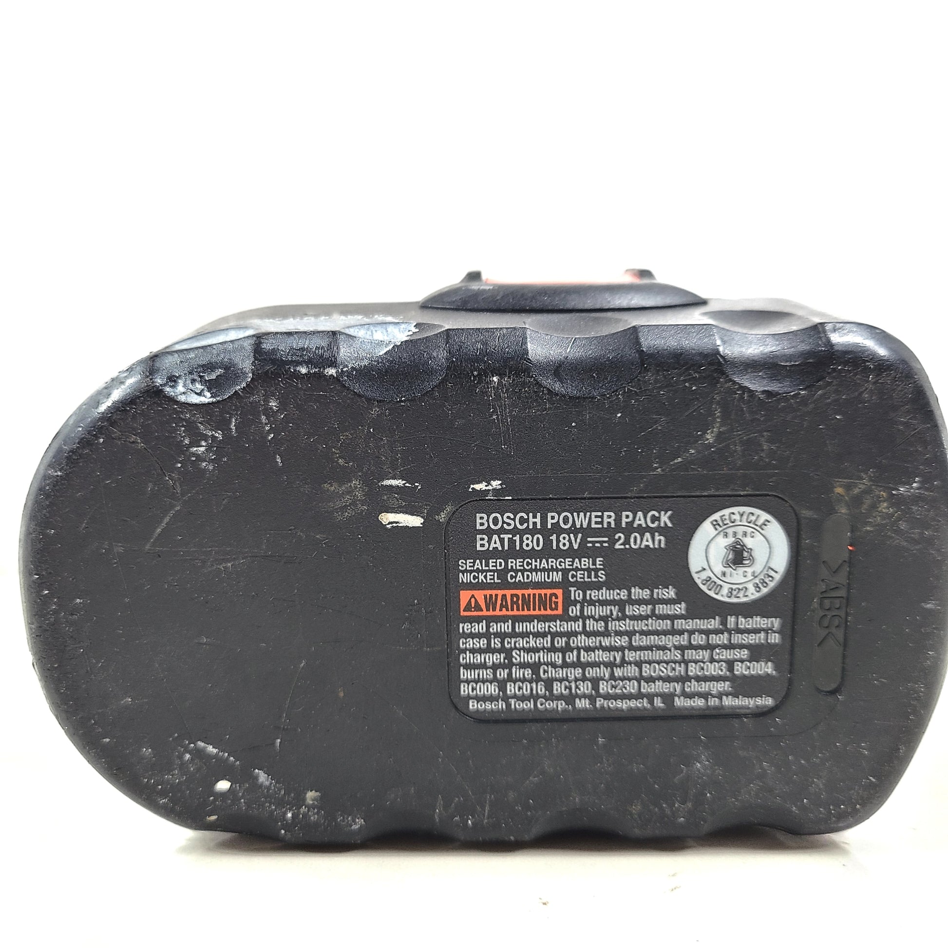 A rechargeable Bosch BlueCore Power Pack 18V 2.0Ah Battery BAT180