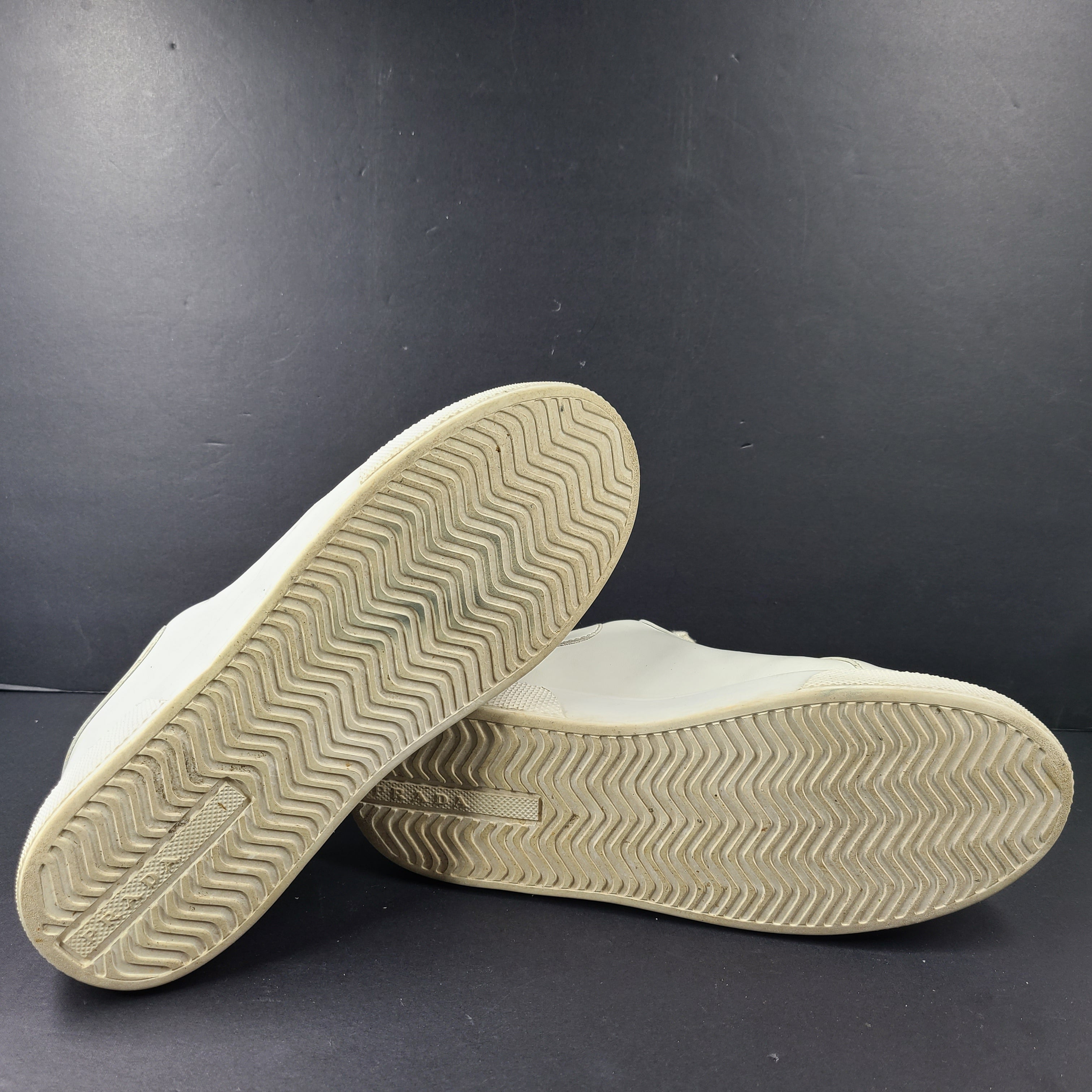 Stylish white Prada Milano leather sneakers in size 37.5
