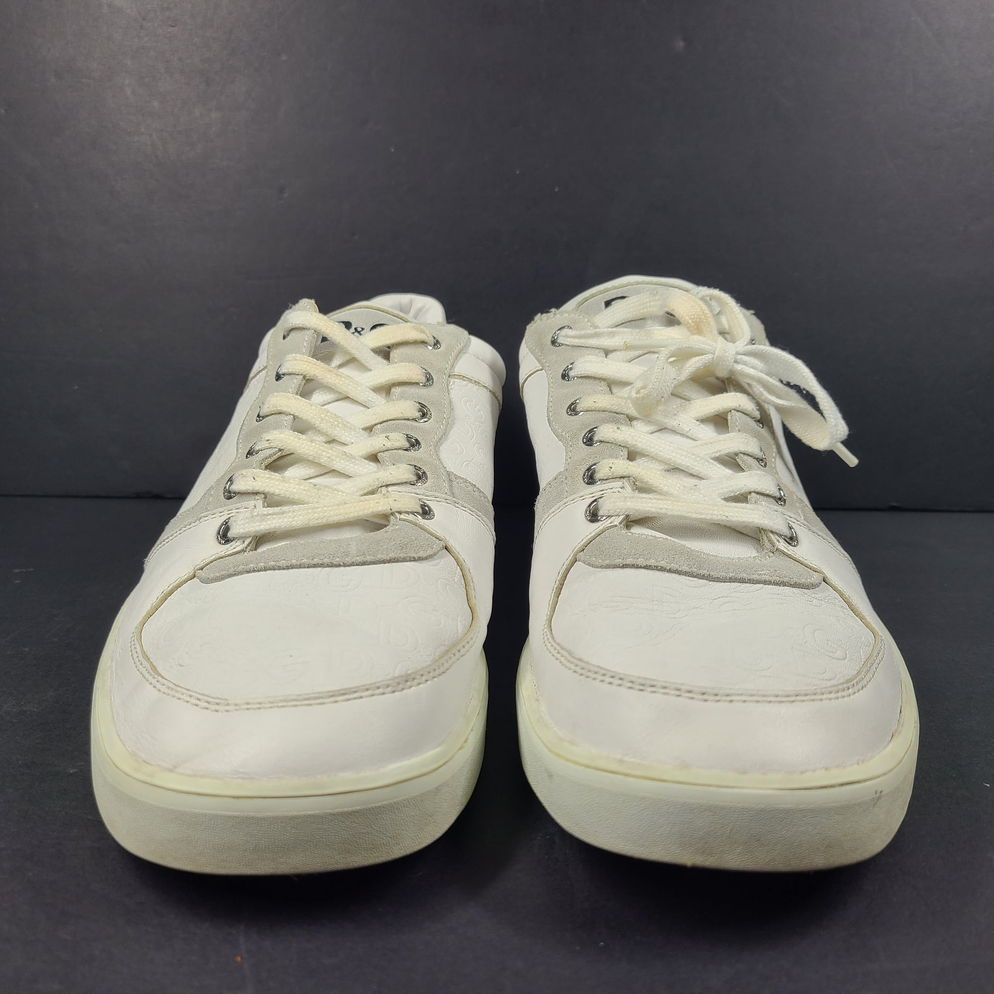 A pair of white D&G Dolce & Gabbana sneakers