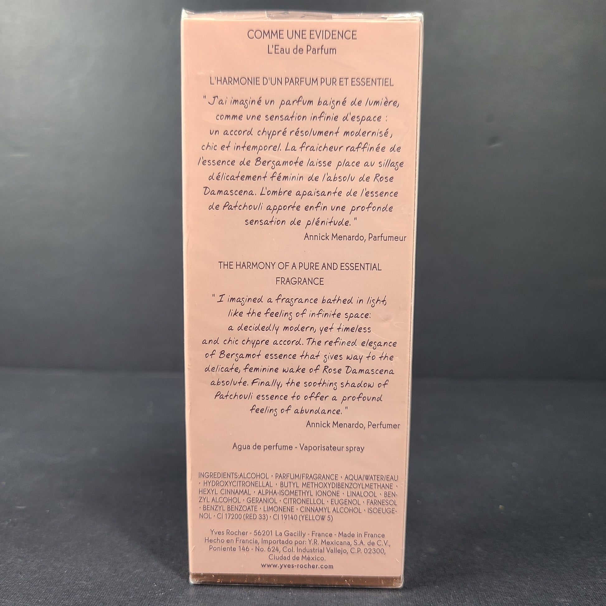 A 50ml bottle of Yves Rocher Comme une Evidence L'Eau de Parfum for Women