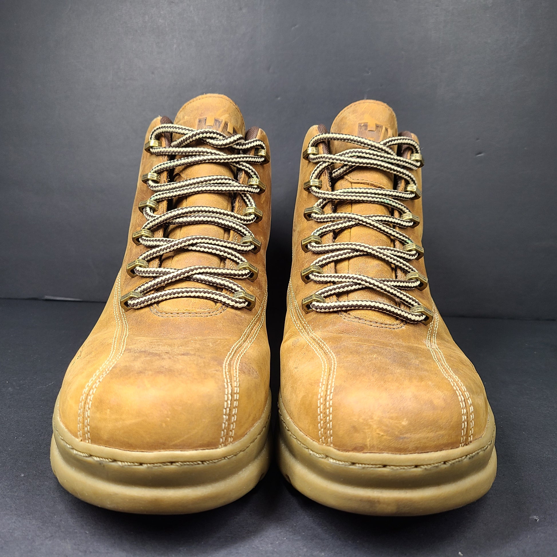 A pair of Helly Hansen Men's Waterproof Leather Boots in size US 10.