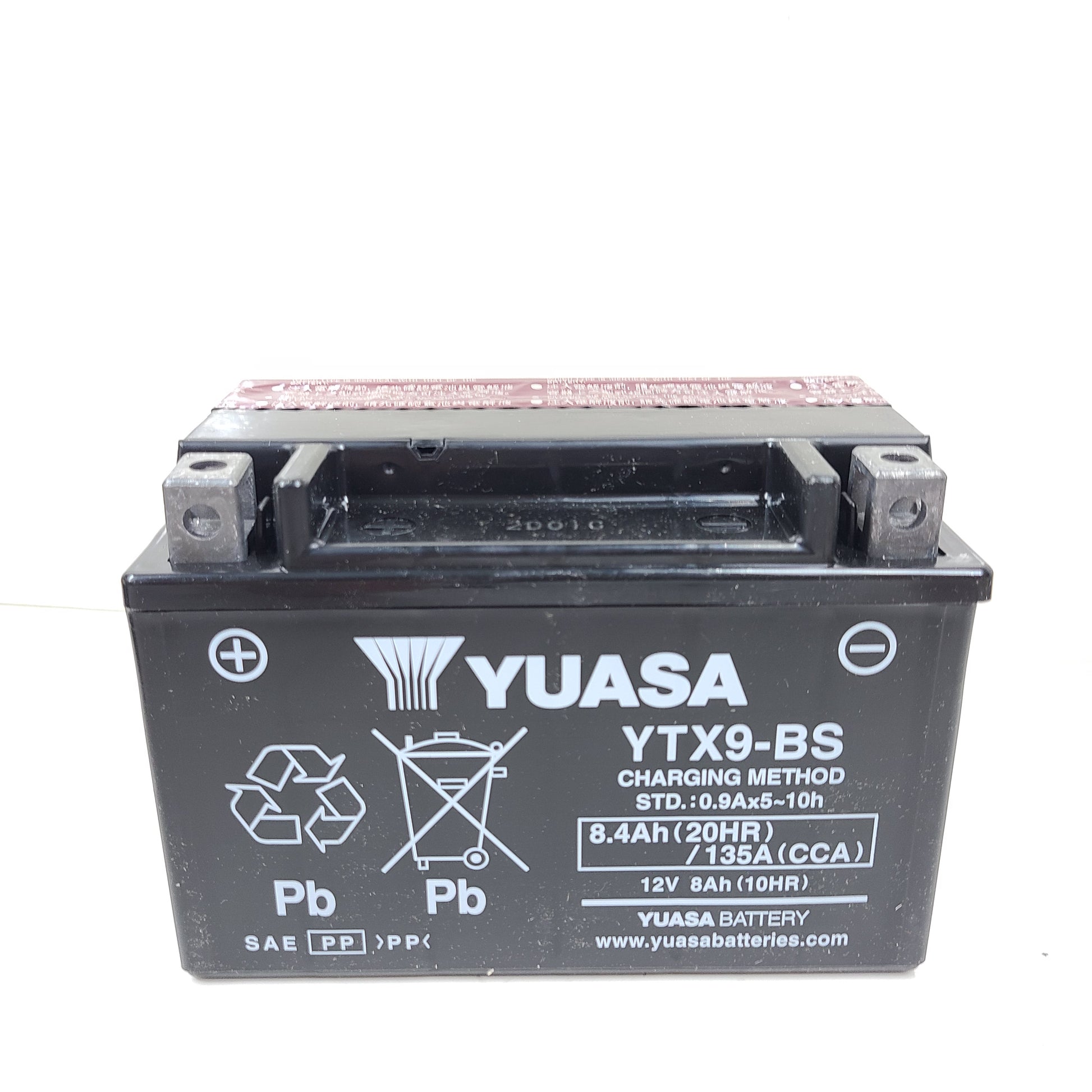A reliable and maintenance-free 12-volt motorcycle battery from Yuasa.