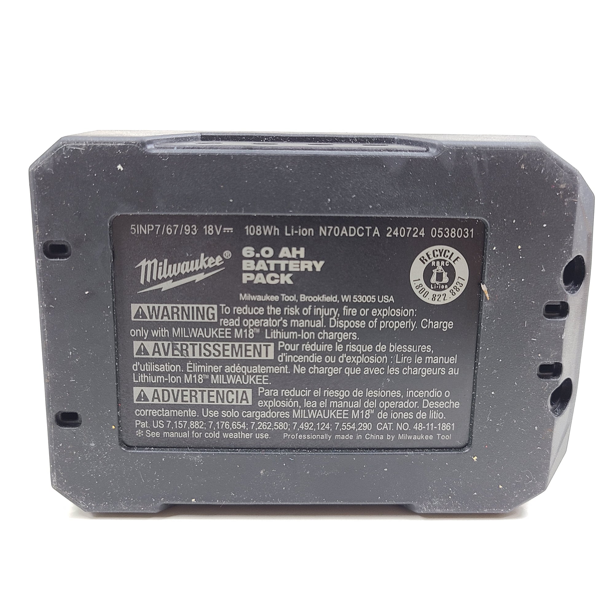 A powerful Milwaukee M18 REDLITHIUM FORGE XC6.0 Battery Pack