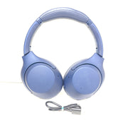 Over-ear Sony WH-XB900N wireless headphones in blue with active noise cancellation and emphasized bass.