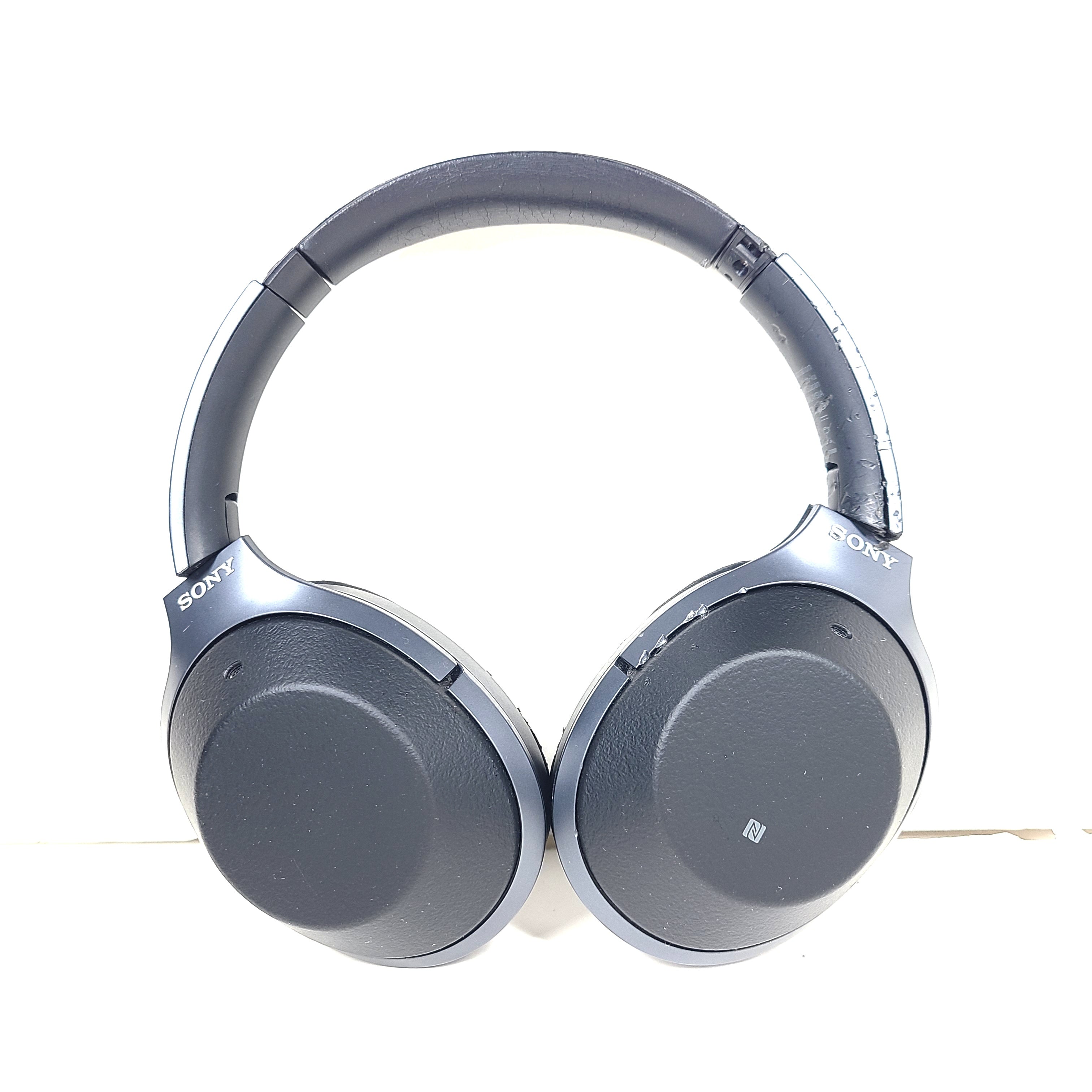 Black Sony WH-H900N wireless noise-cancelling headphones with cushioned ear pads and headband design.