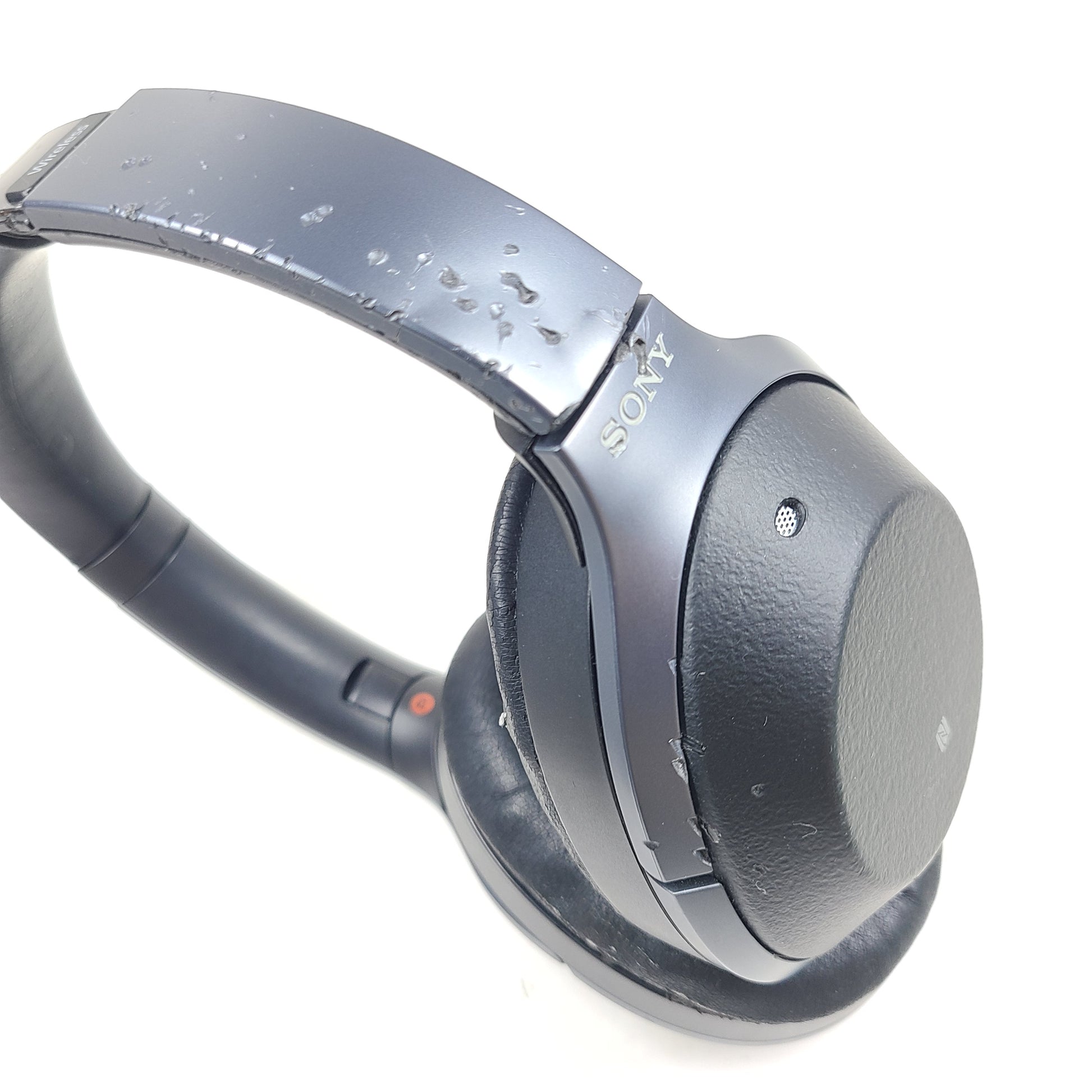 Black Sony WH-H900N wireless noise-cancelling headphones with cushioned ear pads and headband design.