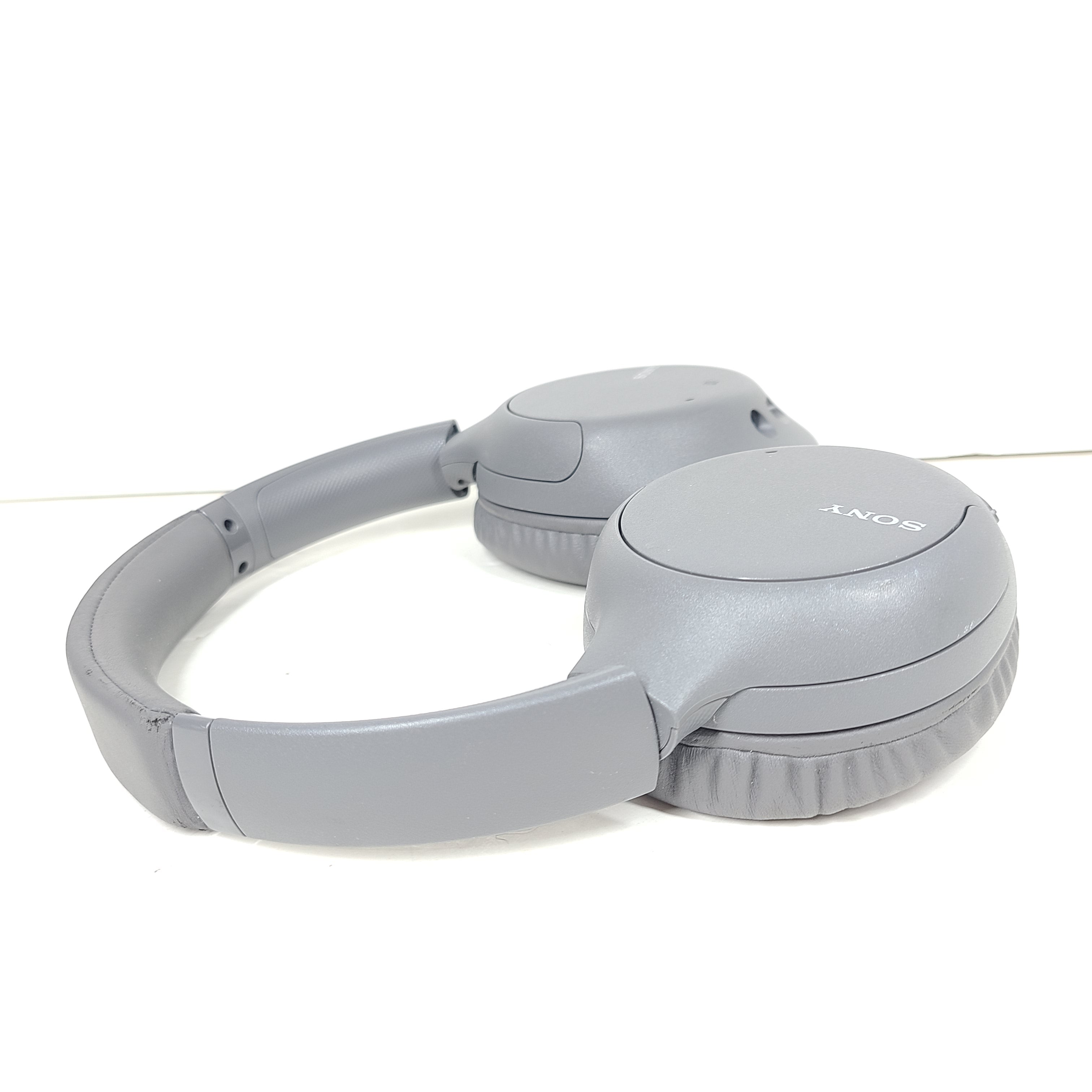 Sony WH-CH710N over-ear wireless headphones in gray with active noise cancellation and on-device controls.