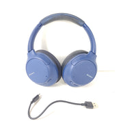 Wireless over-ear Sony WH-CH710N headset in blue with active noise cancellation and cushioned earcups.