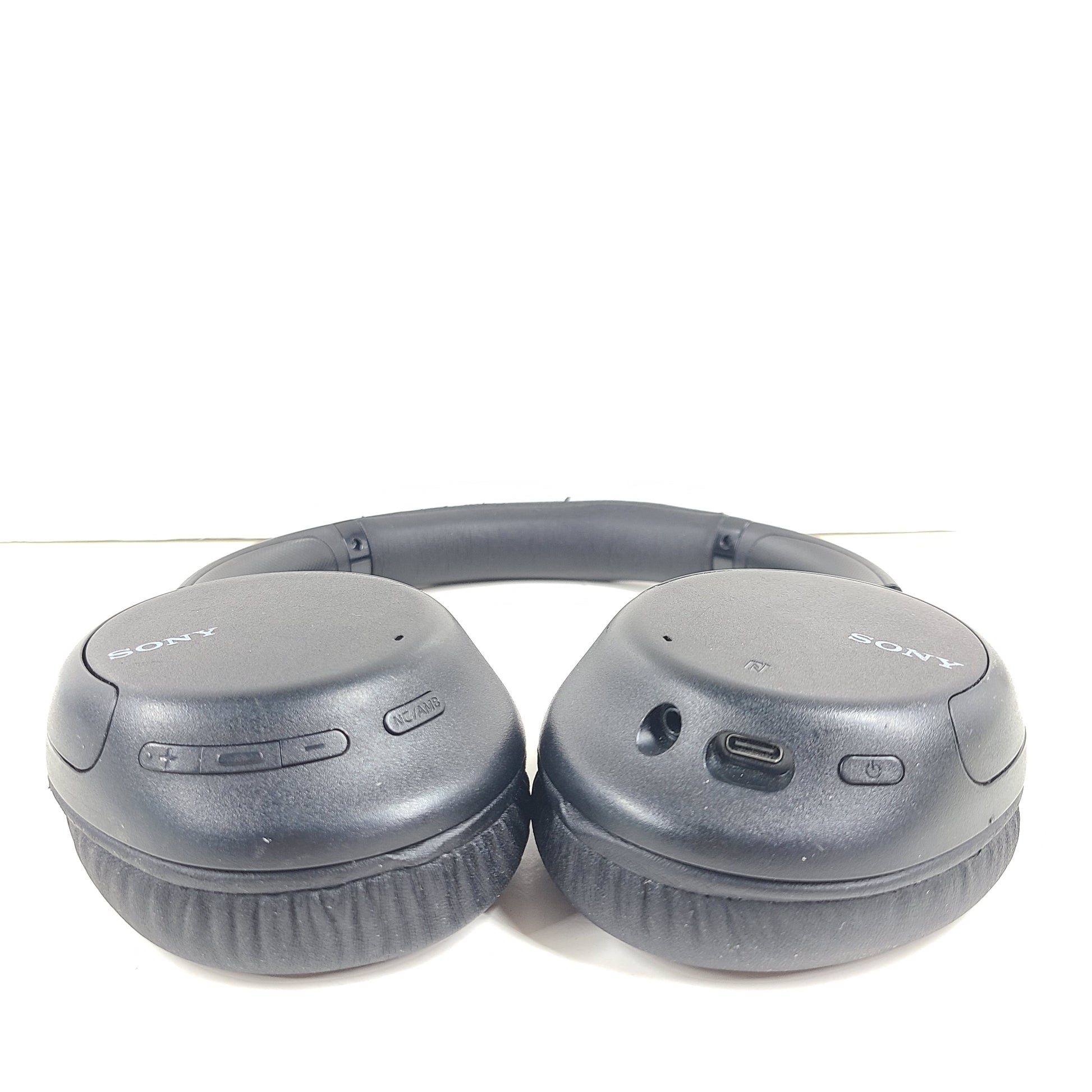 Black Sony WH-CH710N wireless over-ear headphones with active noise cancellation and USB-C charging.