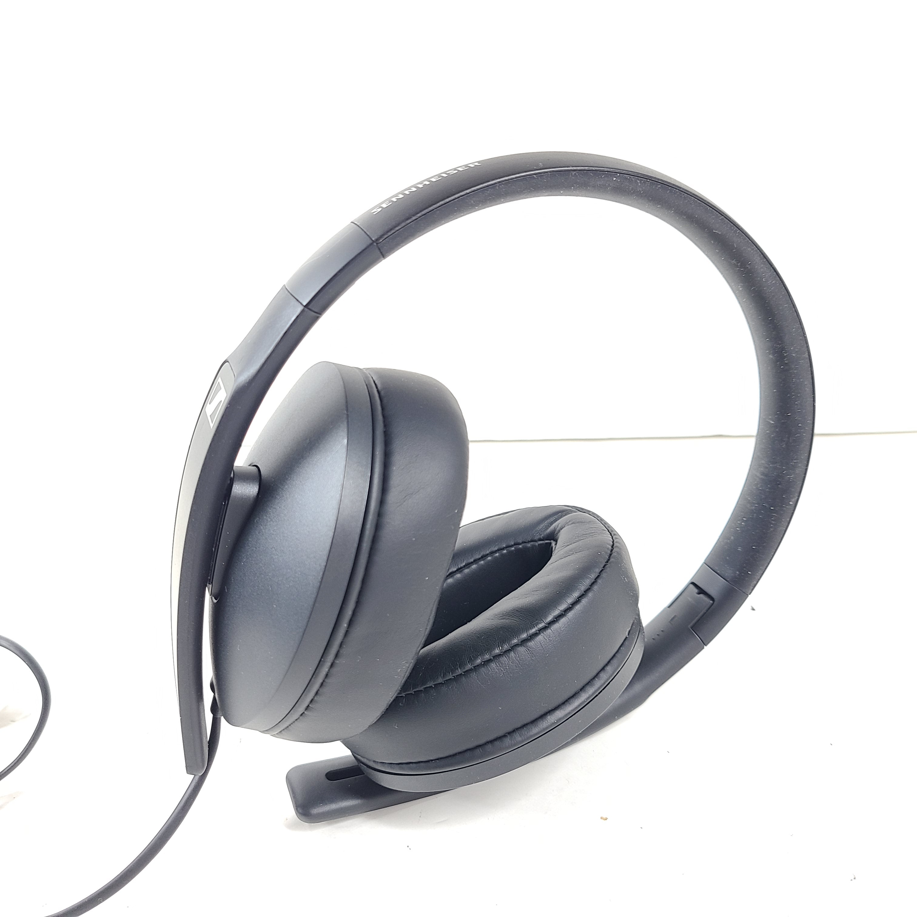 Black Sennheiser HD 400S wired over-ear headphones with adjustable headband and cushioned earcups.