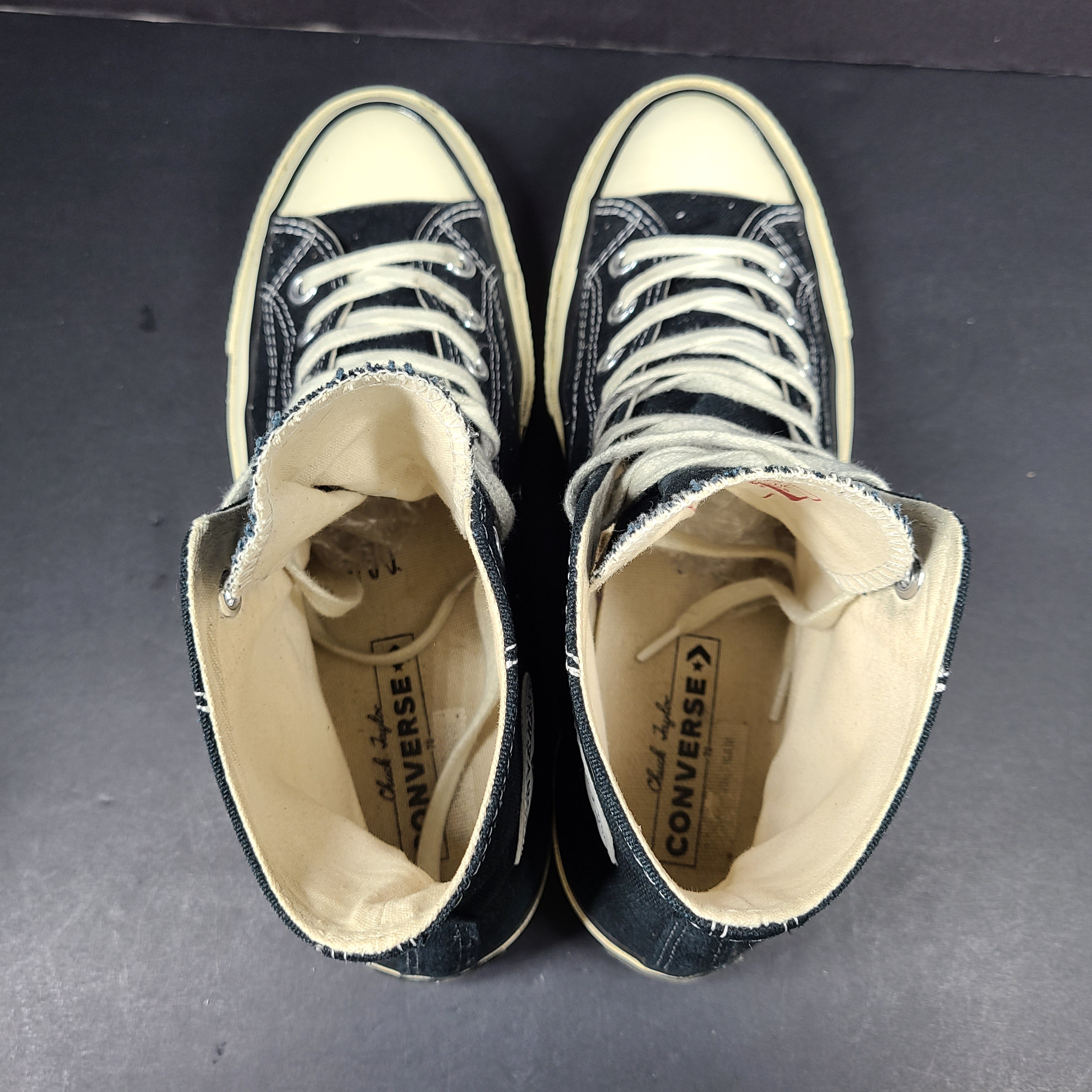 Classic black Converse Chuck Taylor All Star high-top sneakers with white rubber sole and ankle patch.