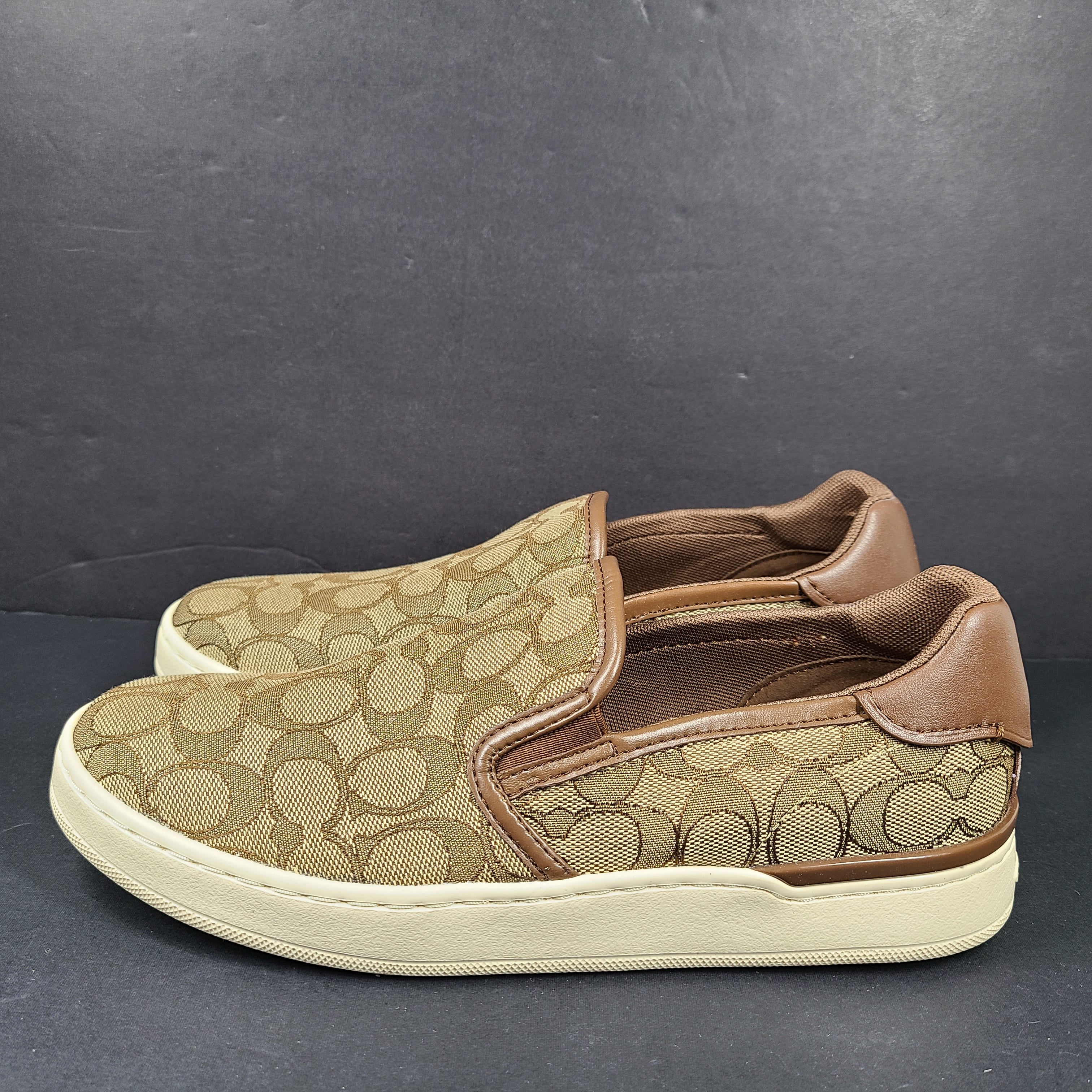 Coach slip-on sneakers model C4393 in brown, size 6.5B, designed for everyday wear.