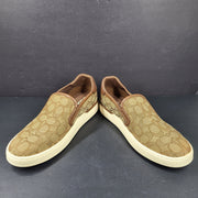 Coach slip-on sneakers model C4393 in brown, size 6.5B, designed for everyday wear.
