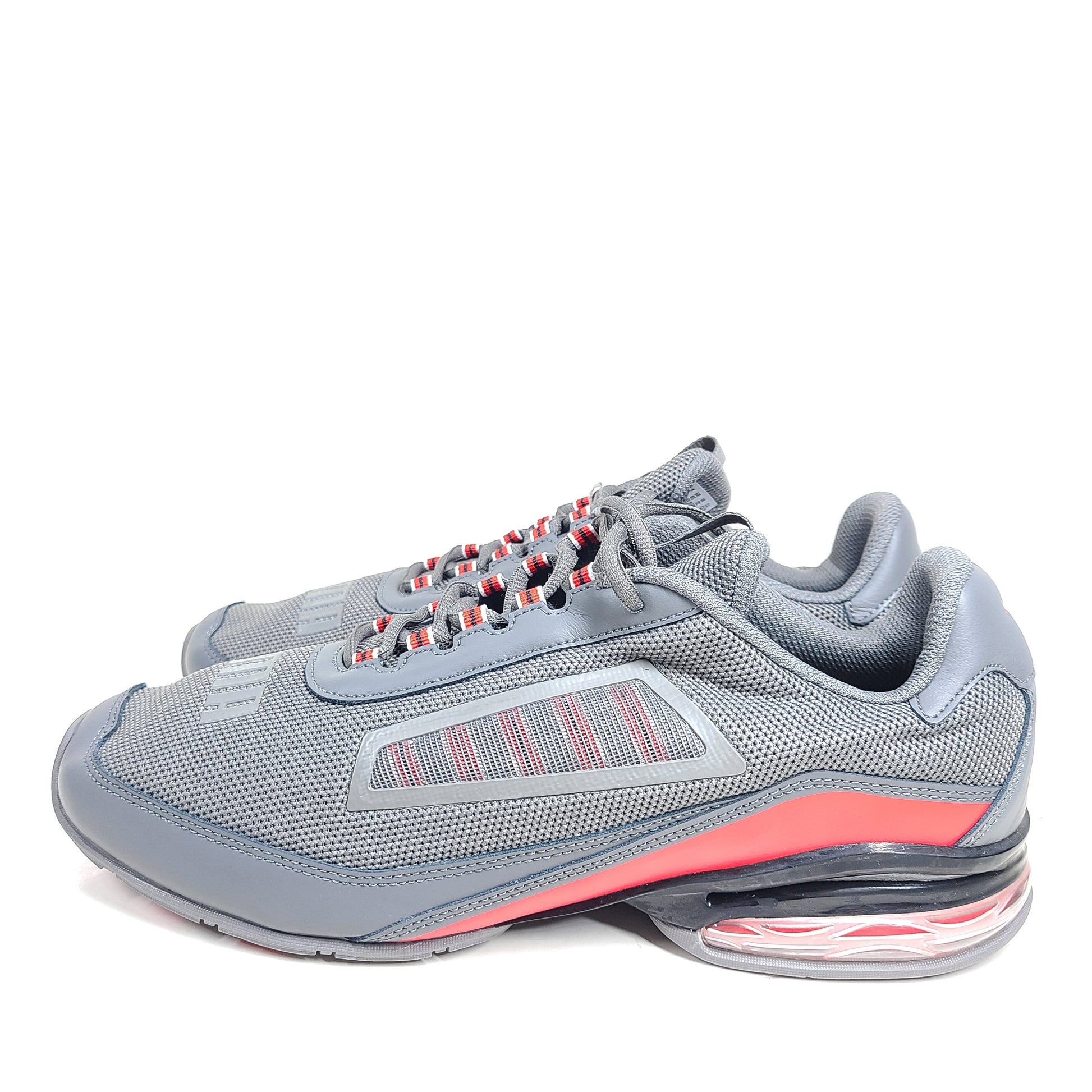 Grey and red Puma Cell Regulate NX sneakers with Soft Foam+ cushioning and an athletic profile.