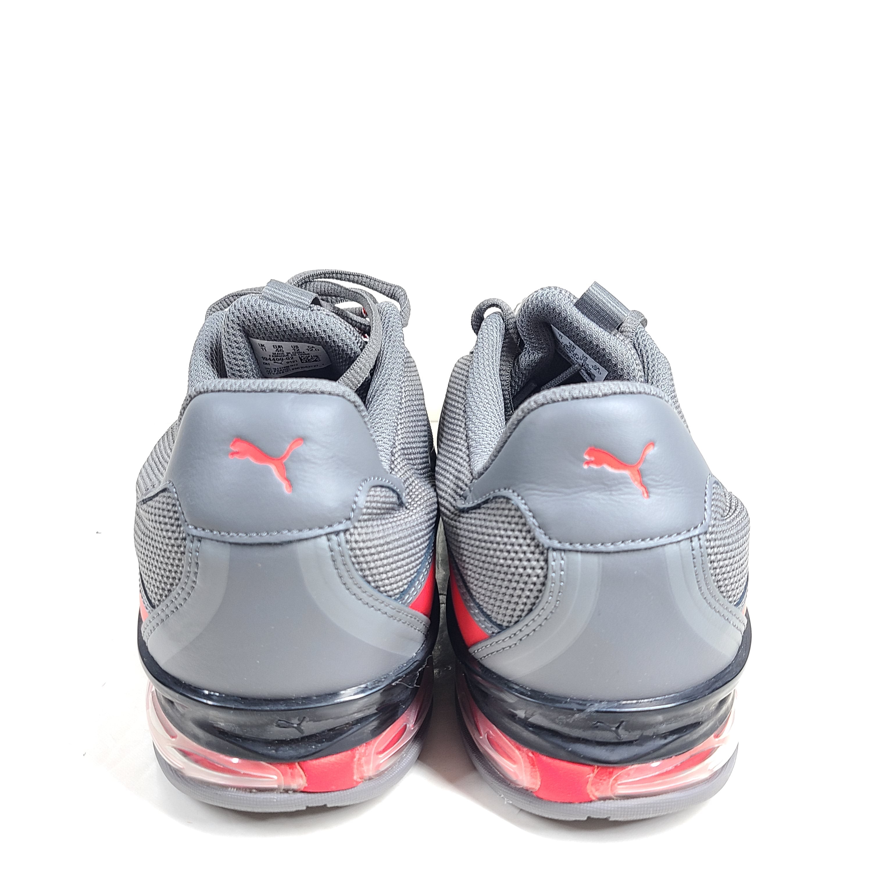 Grey and red Puma Cell Regulate NX sneakers with Soft Foam+ cushioning and an athletic profile.
