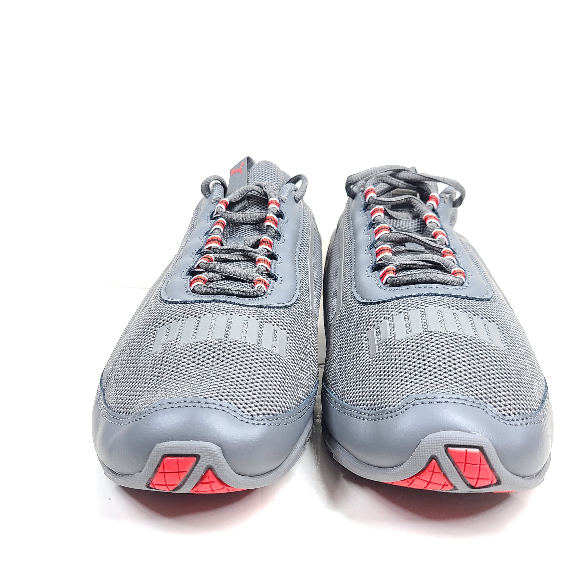 Grey and red Puma Cell Regulate NX sneakers with Soft Foam+ cushioning and an athletic profile.