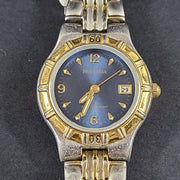 Two-tone Hugo Max wristwatch with 18K gold plating and stainless steel bracelet, model 85047.