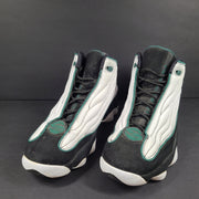 Jordan Pro Strong sneaker in white, black and teal with US size 10 and model number 407285-011.