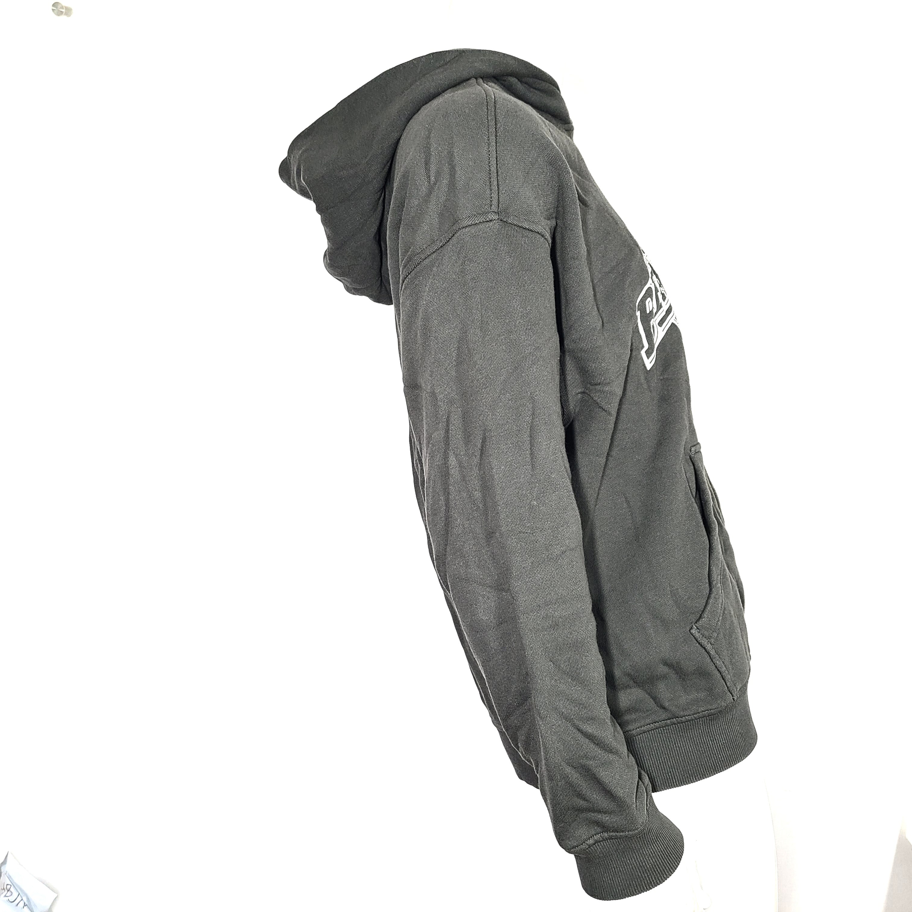 Roots Beaver Canoe Relaxed Hoodie in black, size XS, made with organic cotton and designed for a relaxed fit.