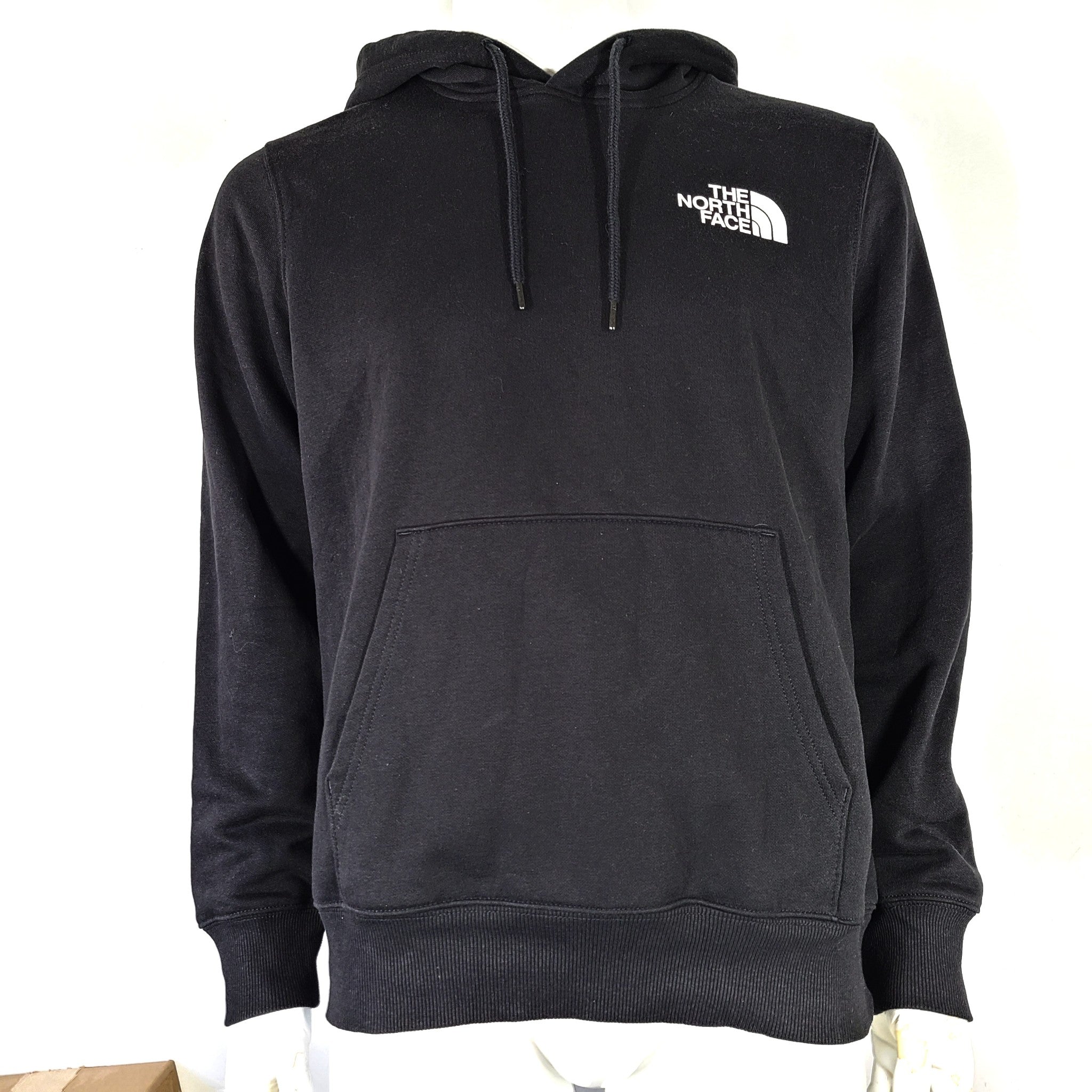 The North Face Men's Throwback Pullover Logo Print Hoodie Black Sz M