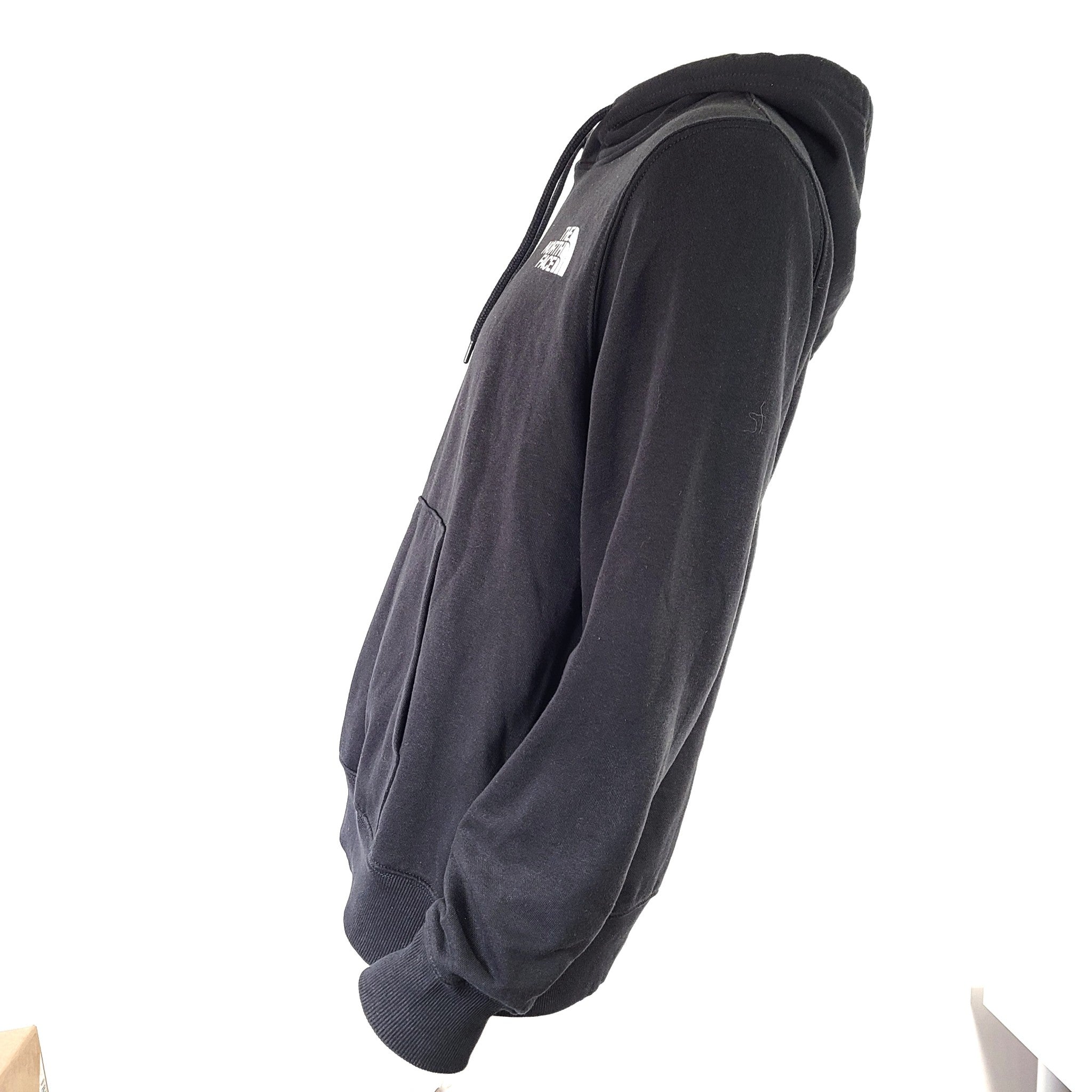 The North Face Men's Throwback Pullover Logo Print Hoodie Black Sz M