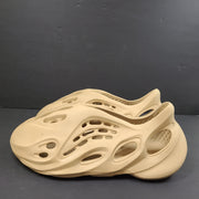 Adidas Foam Runner in beige, size US 8, slip-on foam design with ventilated construction for breathable comfort.