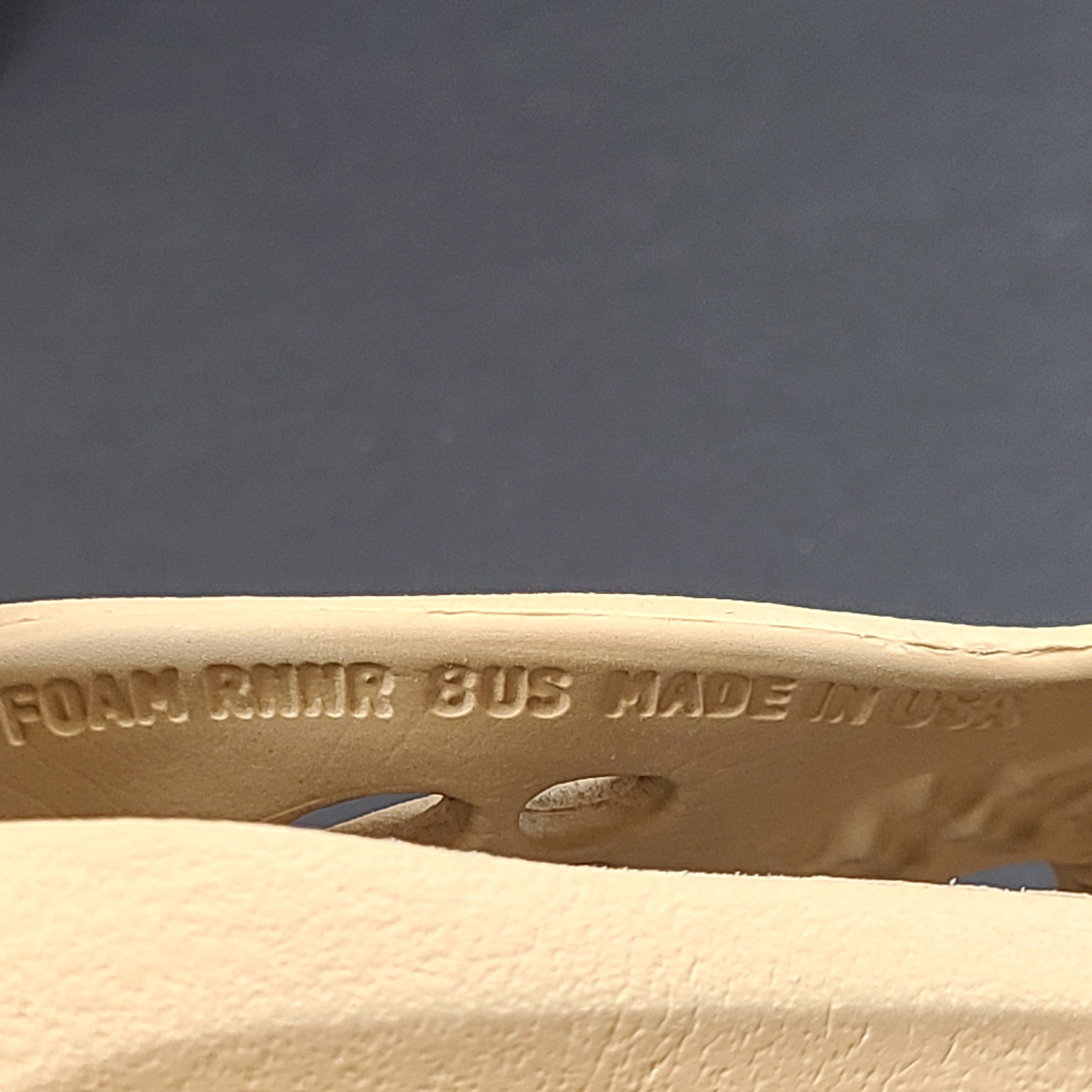 Adidas Foam Runner in beige, size US 8, slip-on foam design with ventilated construction for breathable comfort.