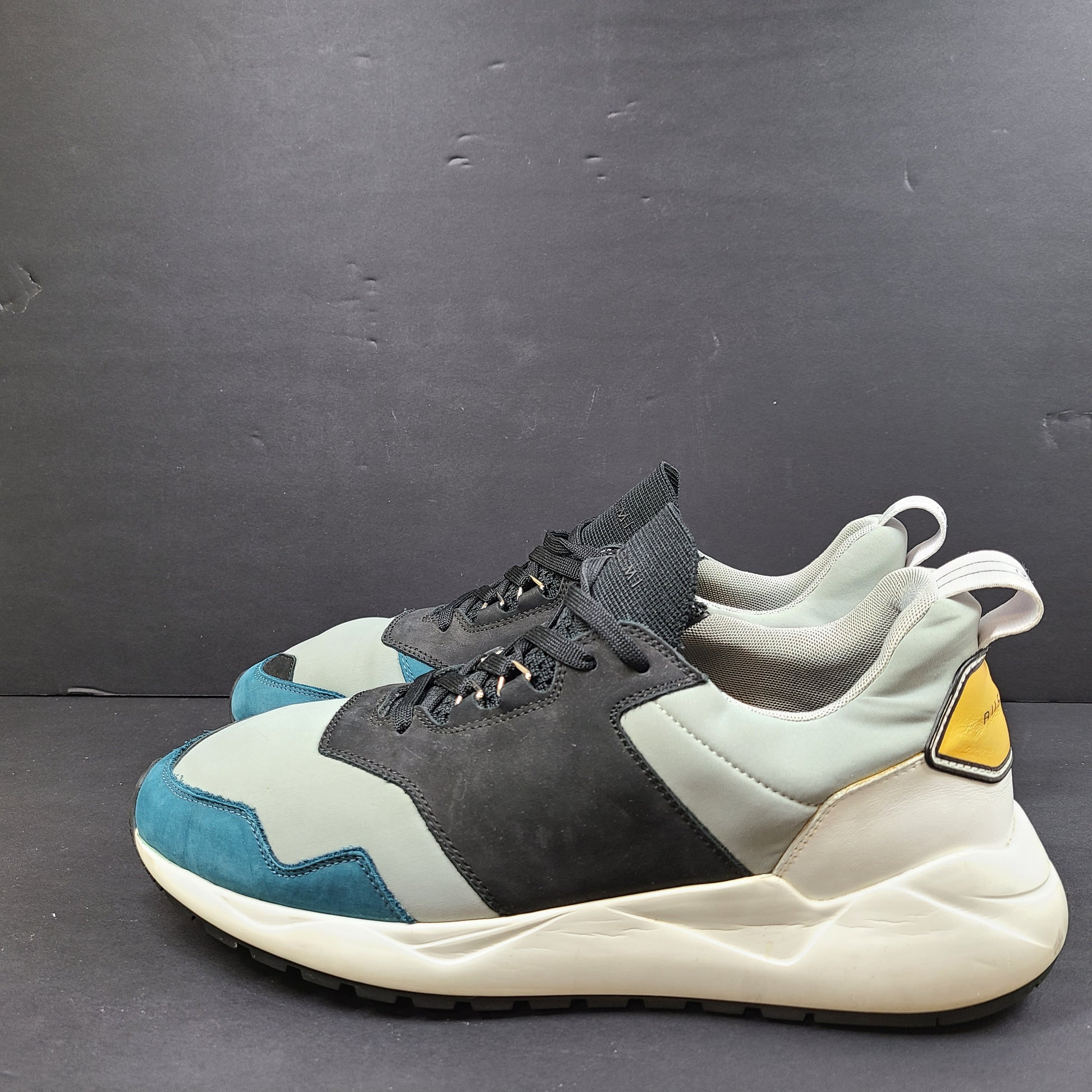 Buscemi multicolor leather sneakers in size 44 feature signature branding on tongue, heel, and sole.