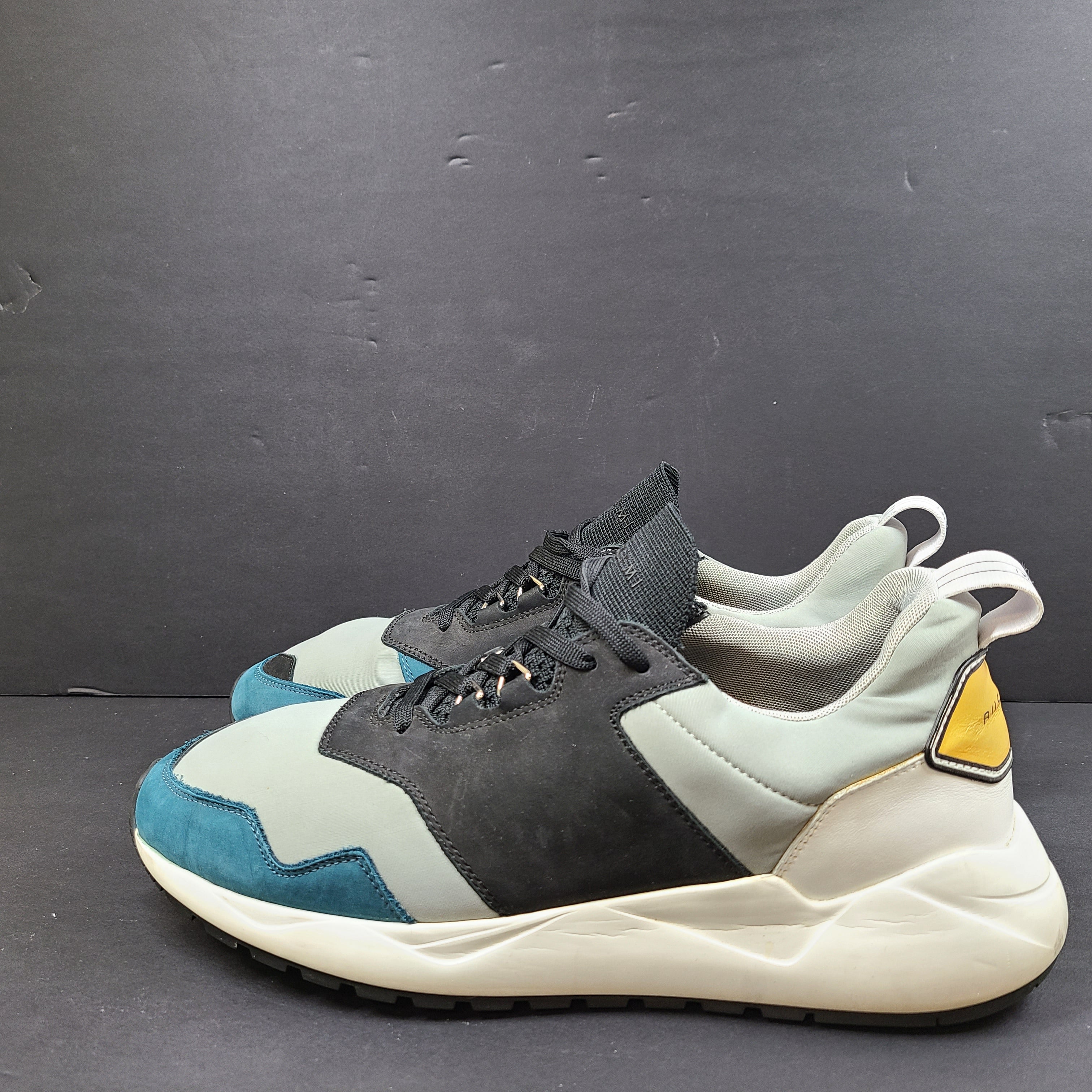 Buscemi multicolor leather sneakers in size 44 feature signature branding on tongue, heel, and sole.
